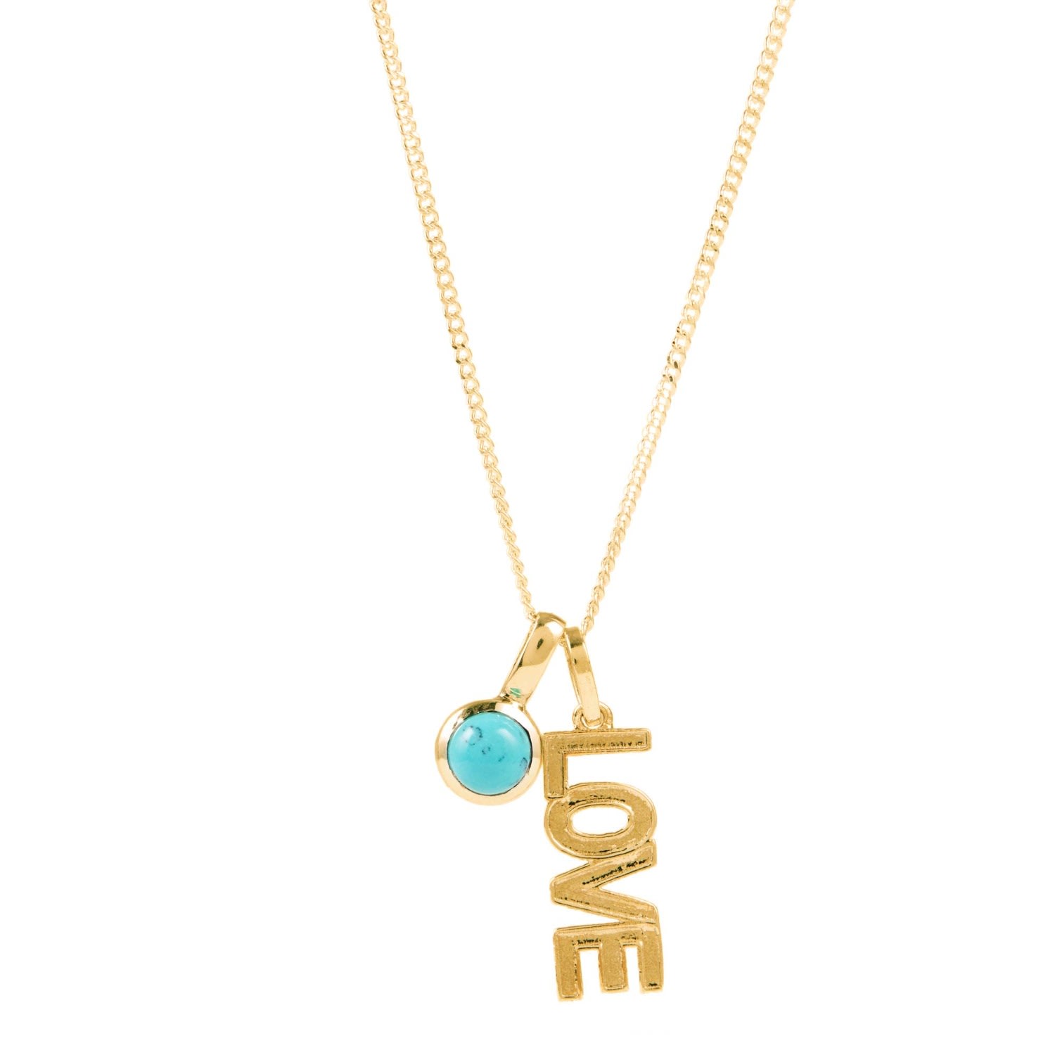 Women’s Gold / Blue Love Rocks Gold Vermeil Necklace With Turquoise Charm Charlotte’s Web Jewellery