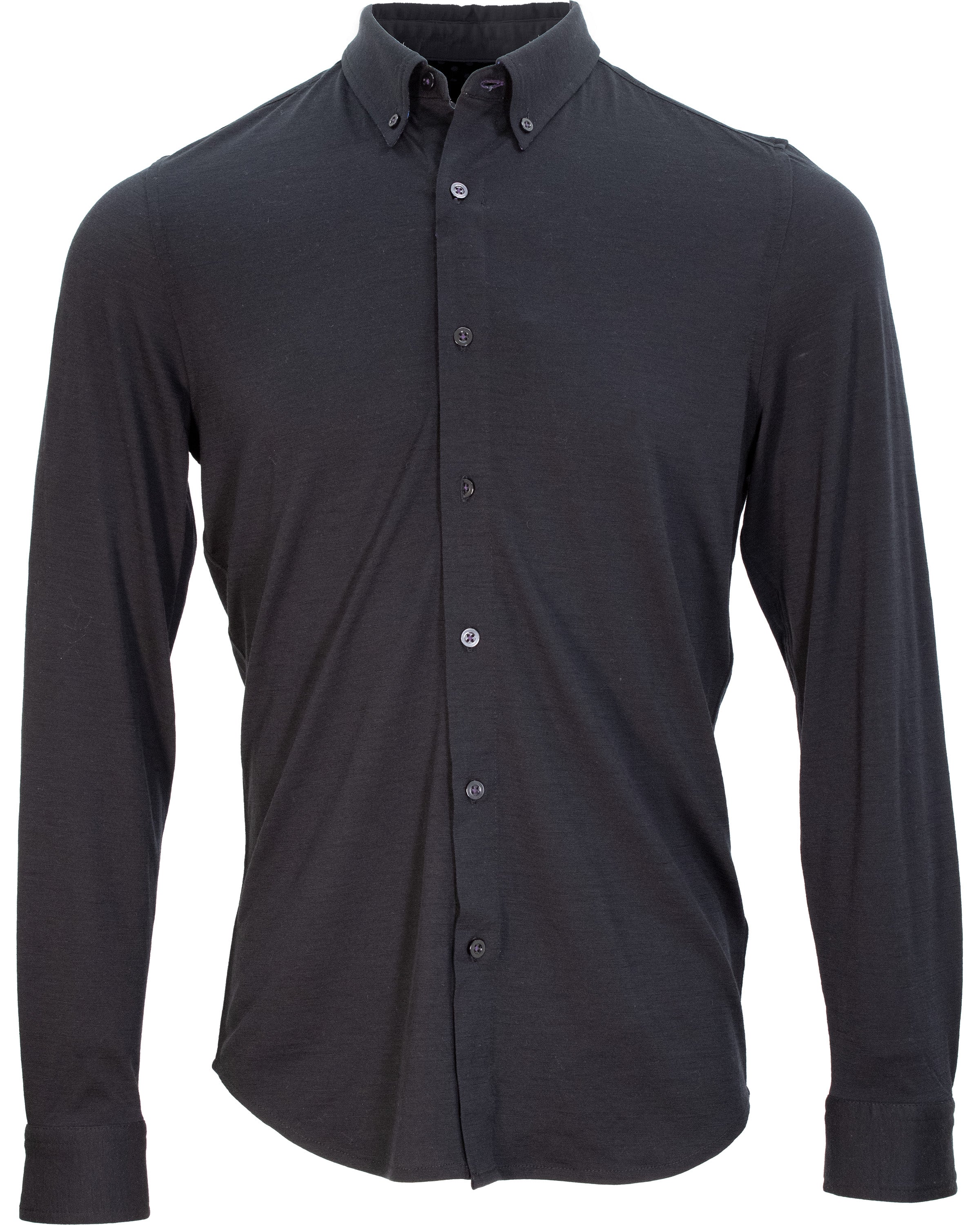 Lords Of Harlech Men's Shawn Merino Shirt In Black In Black