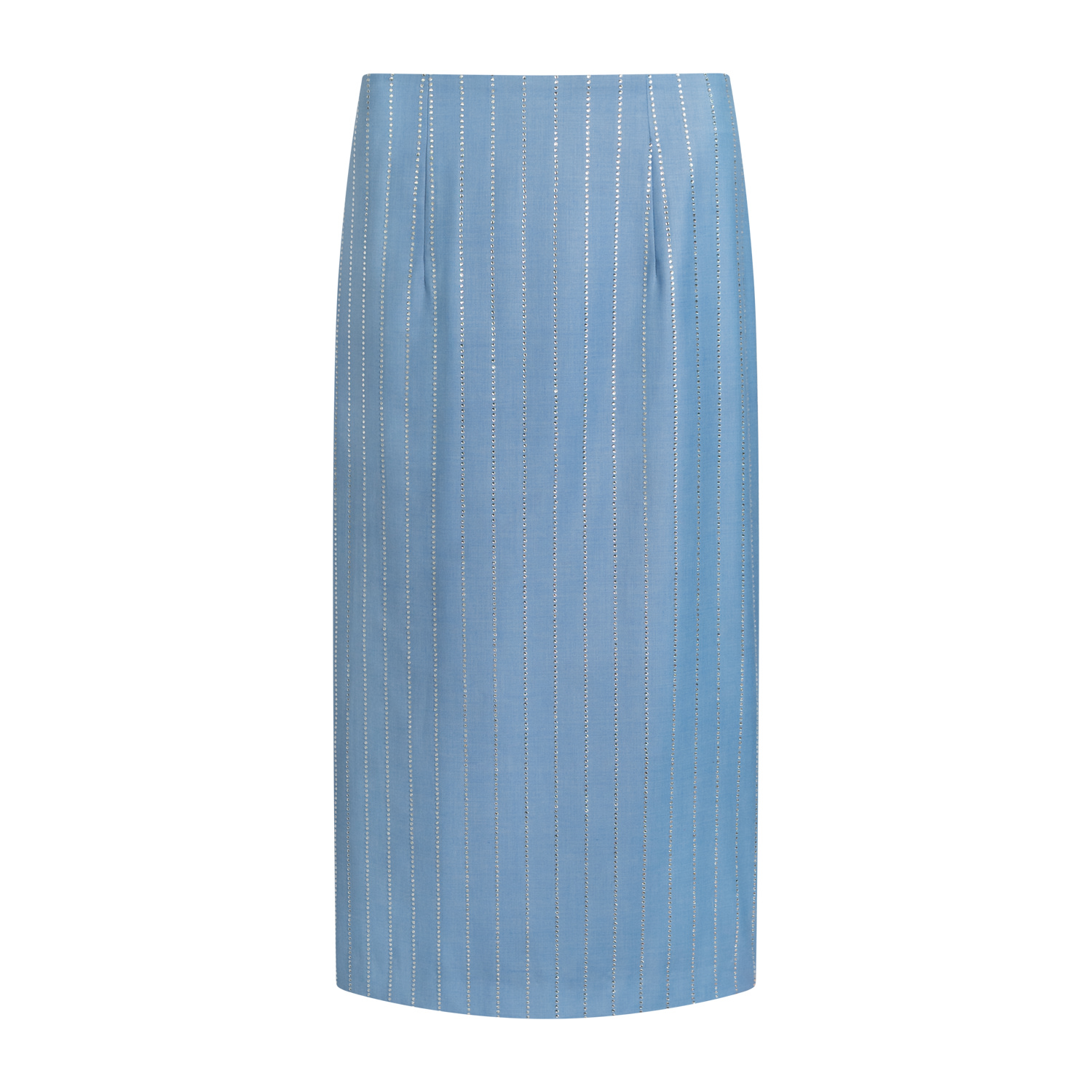 Meji Women's Sky Blue Crystal Pinstripe Skirt In Blue