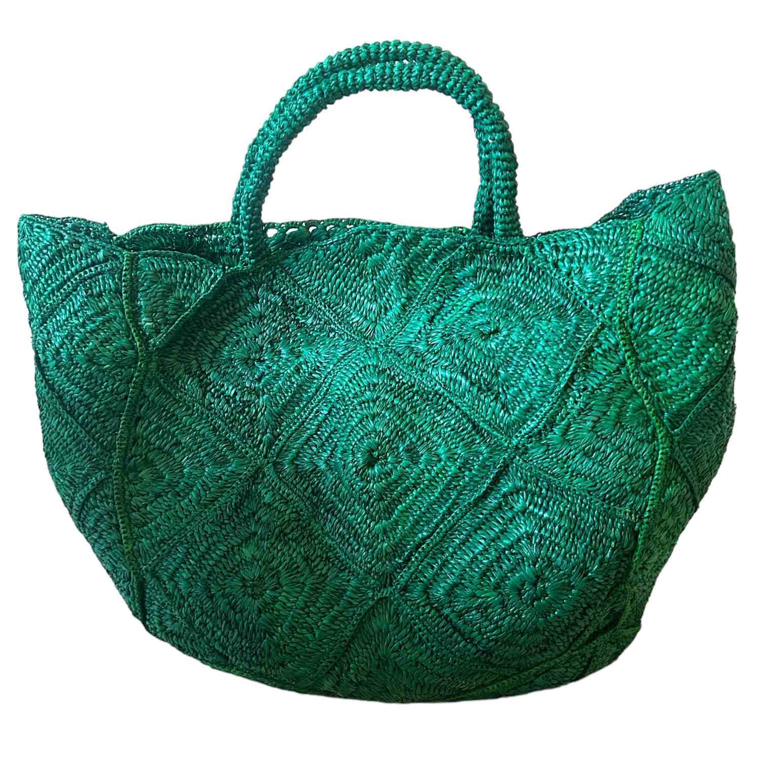 Zanatany Concepts Nico Raffia Tote Bag In Green