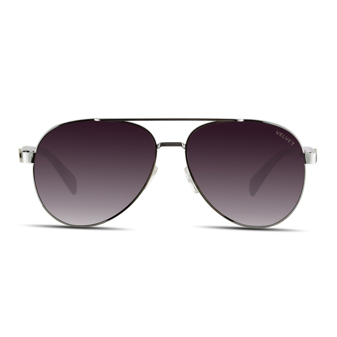 Velvet Eyewear Women's Black / Silver  Aviator Sunglass Style - Bonnie- Silver Polarized