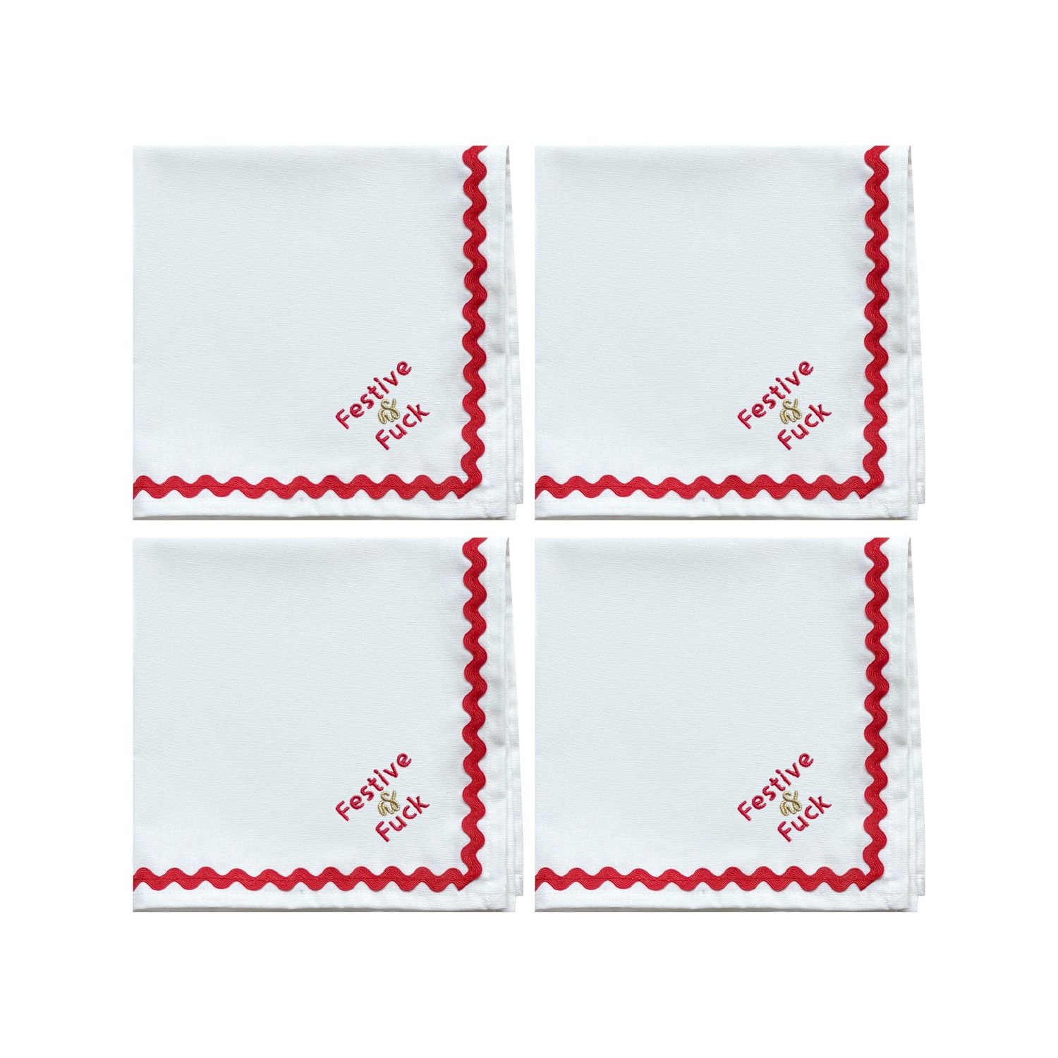 Lilly Loves Red Festive As Fuck Christmas Napkins In Red