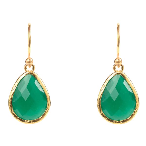 Petite Drop Earring Green Onyx