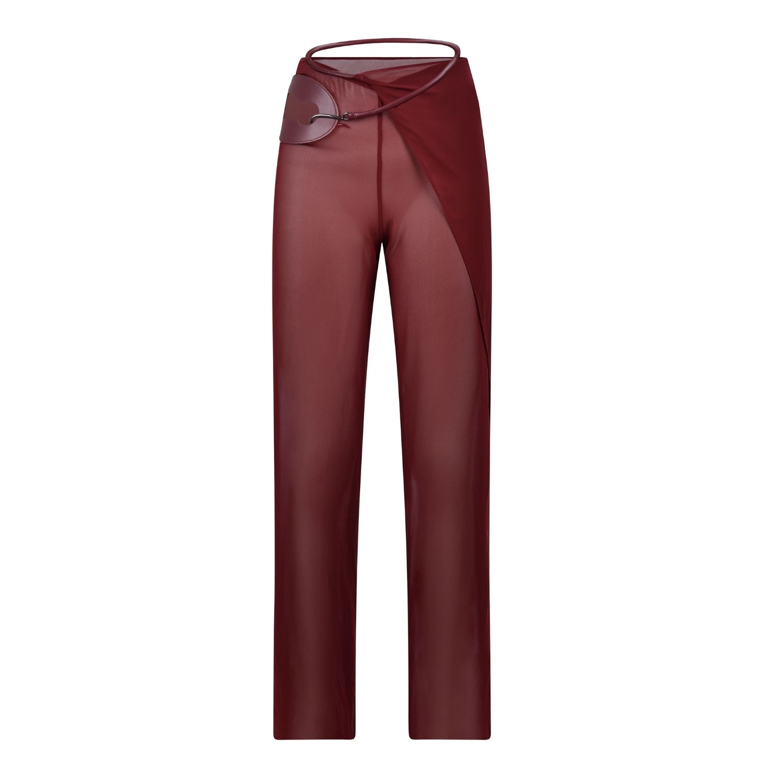 Bianca Resortwear Women's Red Deva Wrap Trousers In Wine In Burgundy