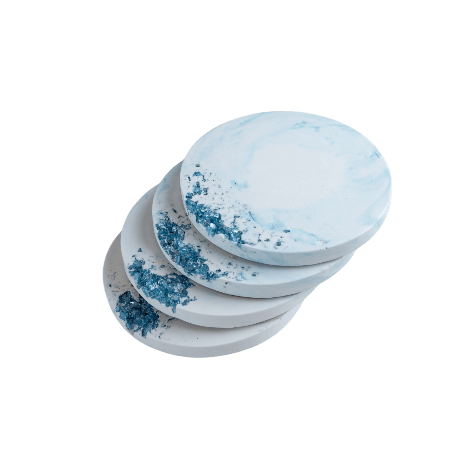 Esti Living White / Blue Ocean Wave Coaster Set