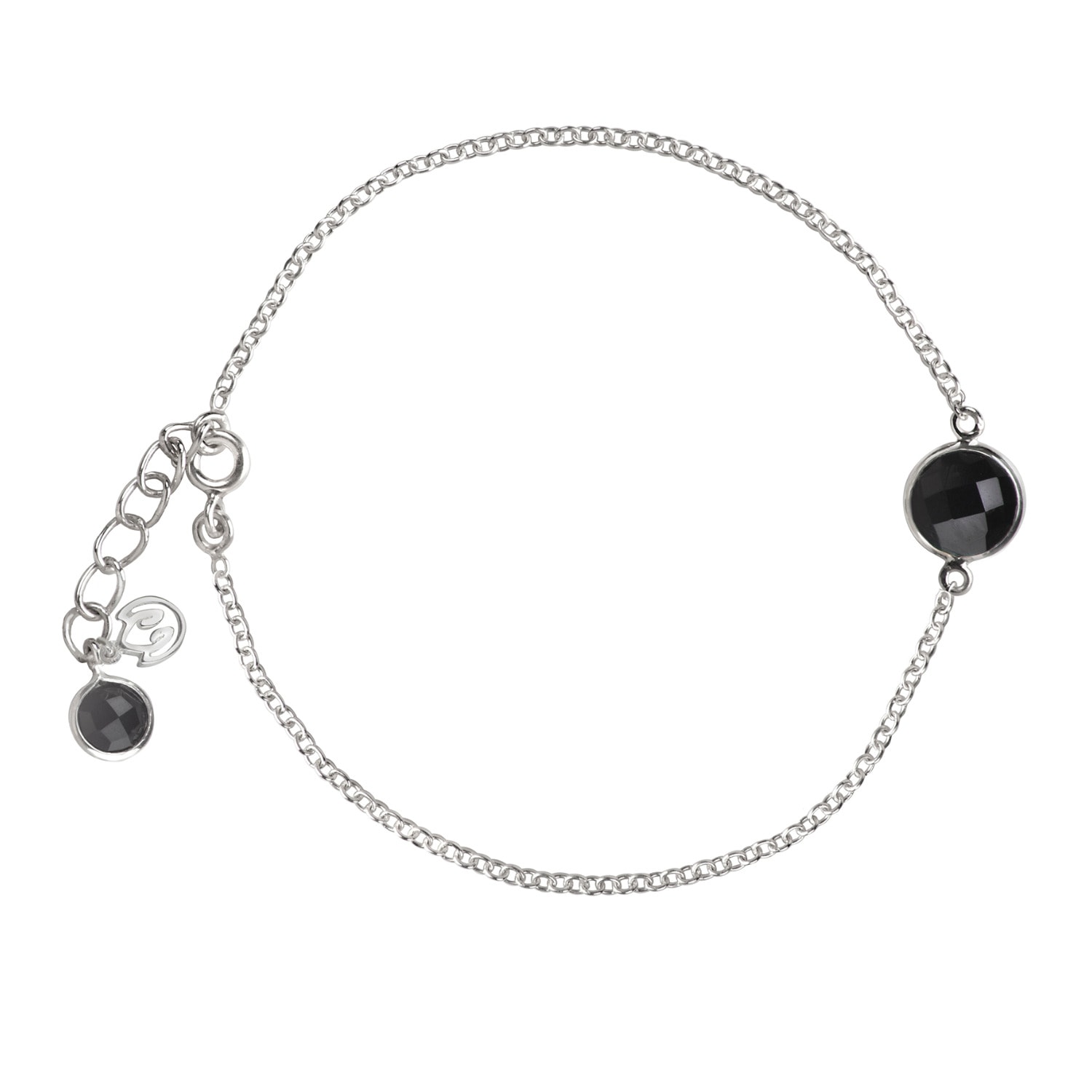 Women’s Silver / Black Black Onyx Chain Bracelet In Sterling Silver The Jewellery Store London