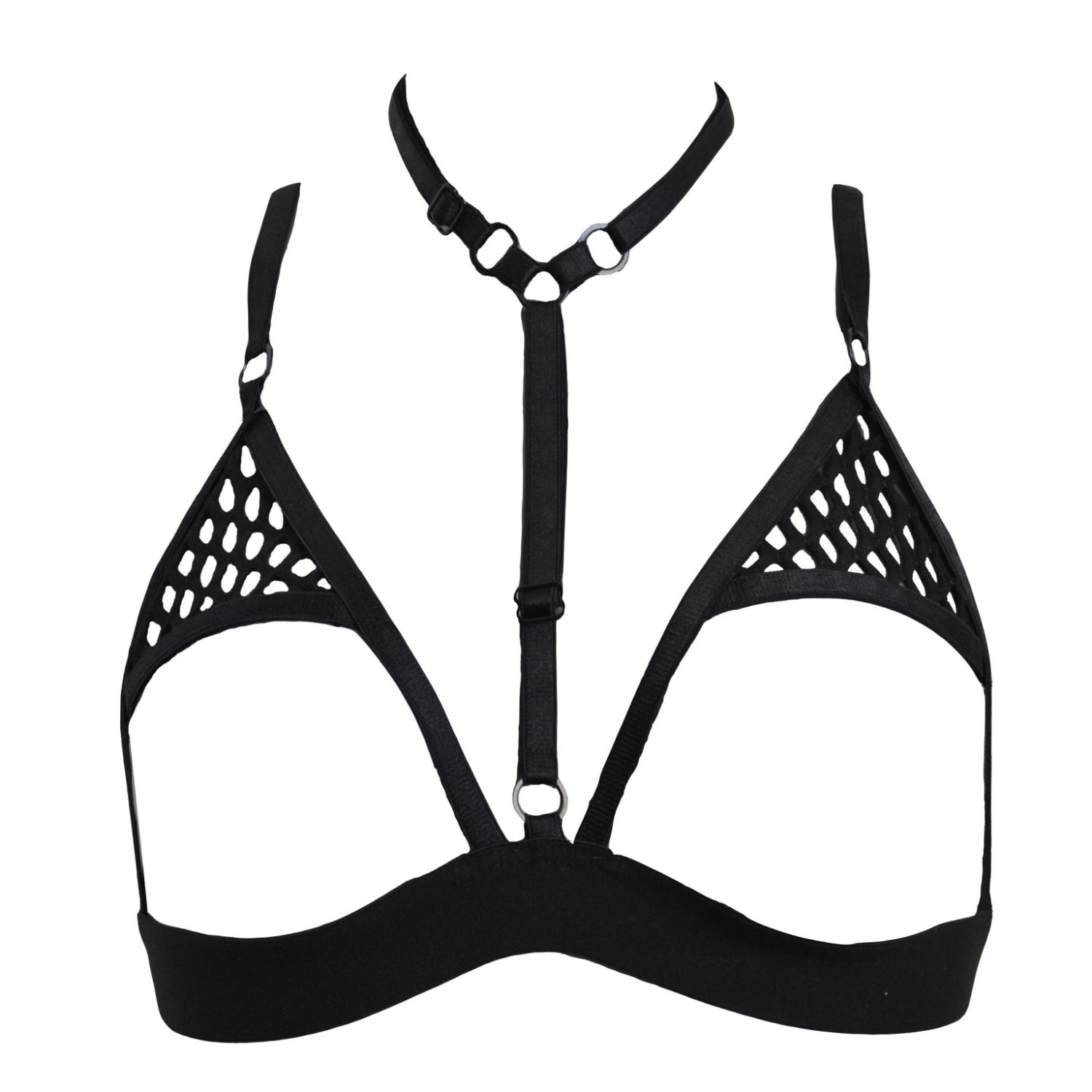 Fishnet Harness Bralette, Hidden Beneath