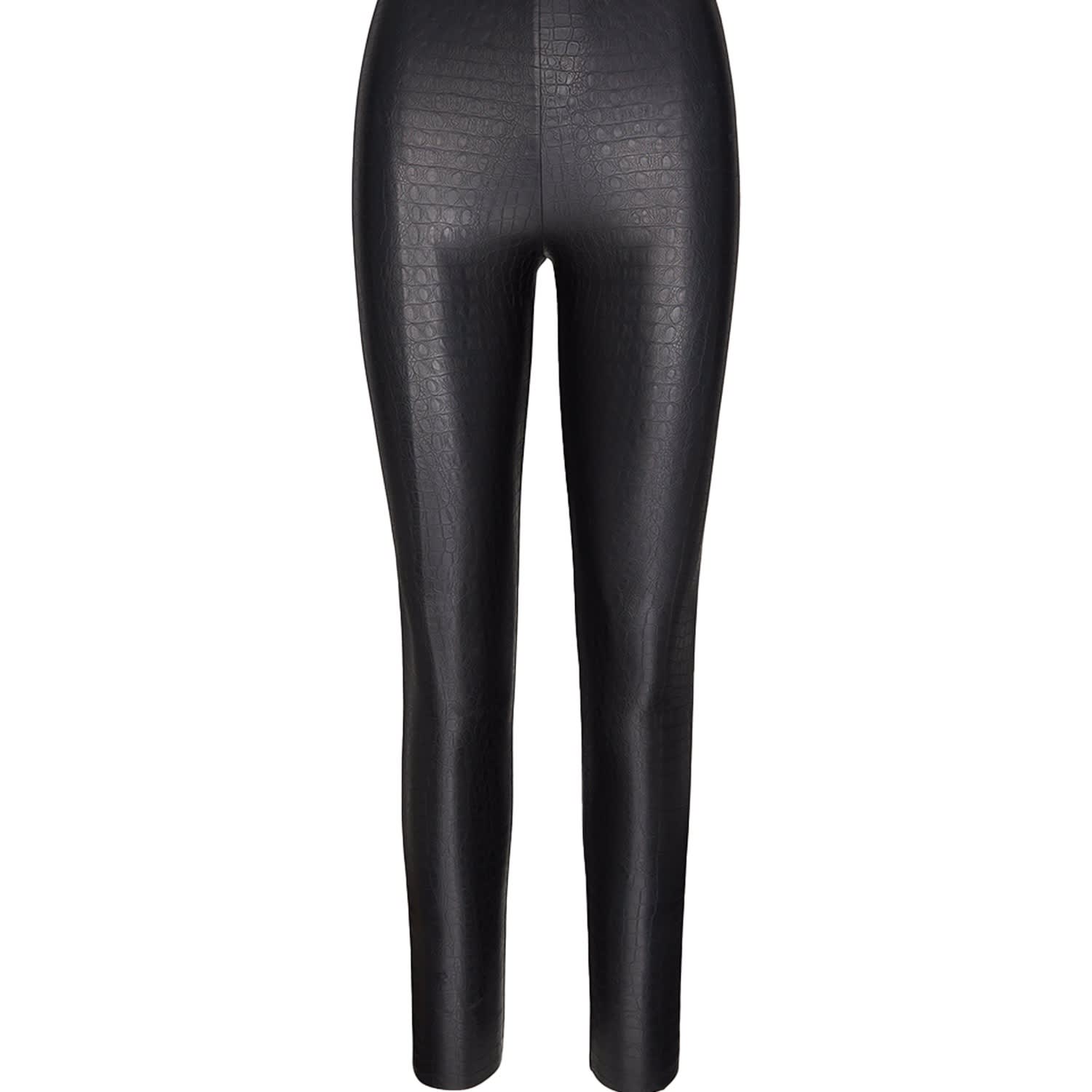 Commando Faux Leather Control Smoothing Animal Legging Black, Commando