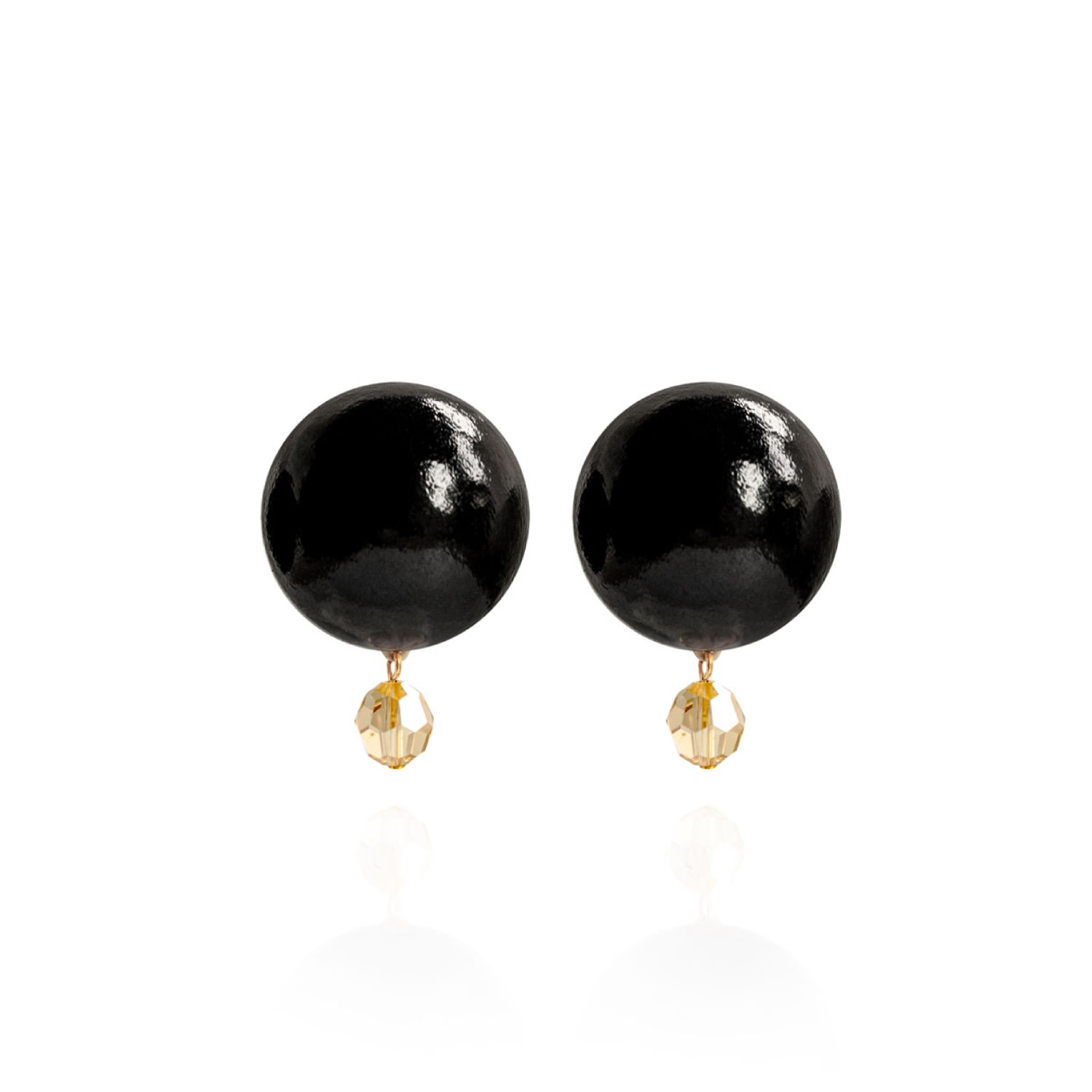 Women’s Black Luna Petite Earrings In Crystal Eclipse Saule Label