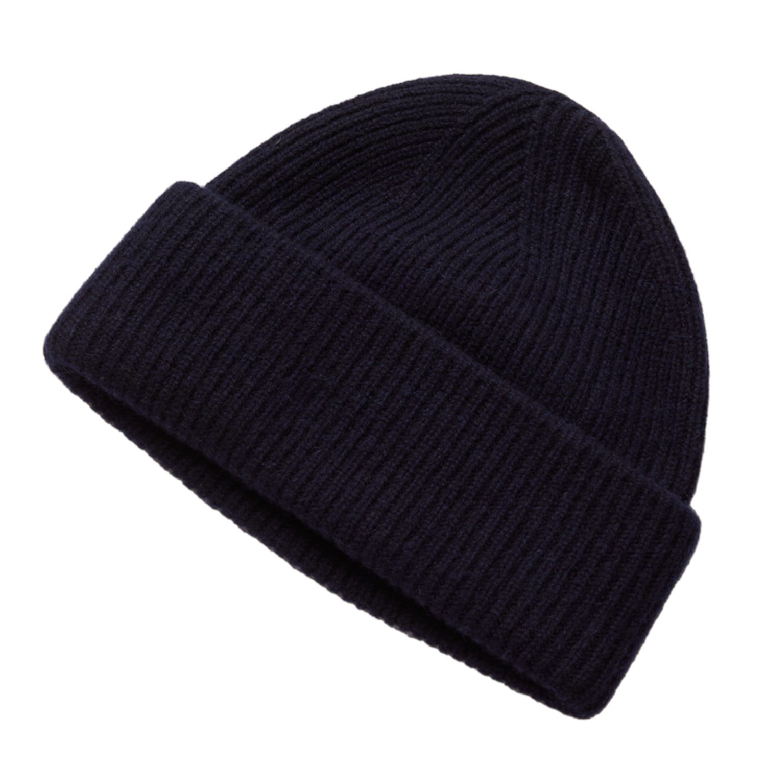 Cove Men's Blue Navy Ribbed Cashmere Beanie In Blue