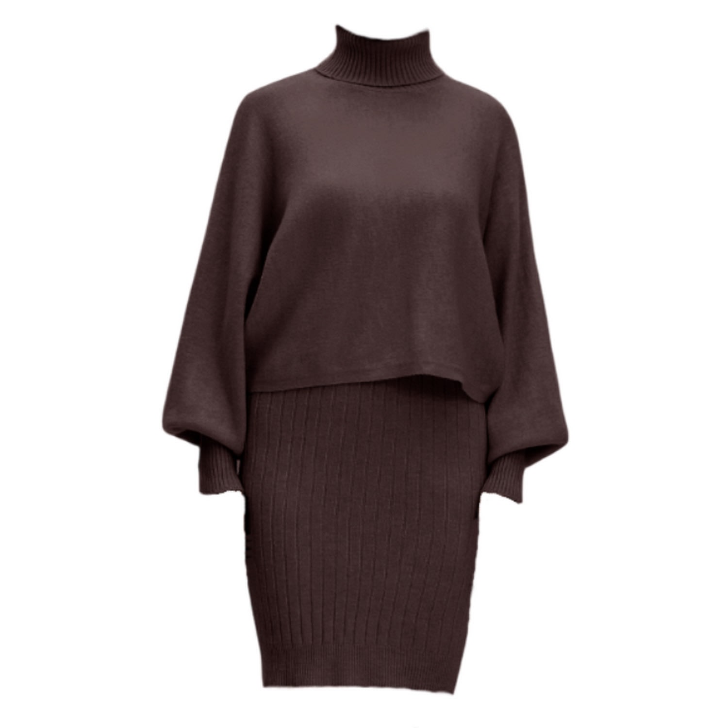 Monosuit Women's Set Sweater & Dress Stellar Harmony Brown In Brown