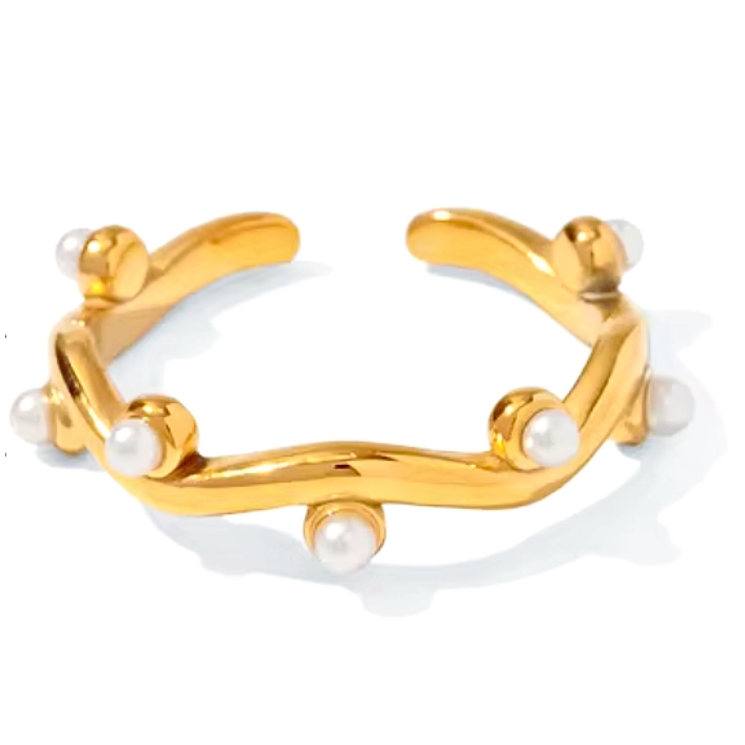Olivia Le Women's Gold Emelia Dainty Pearl Ring