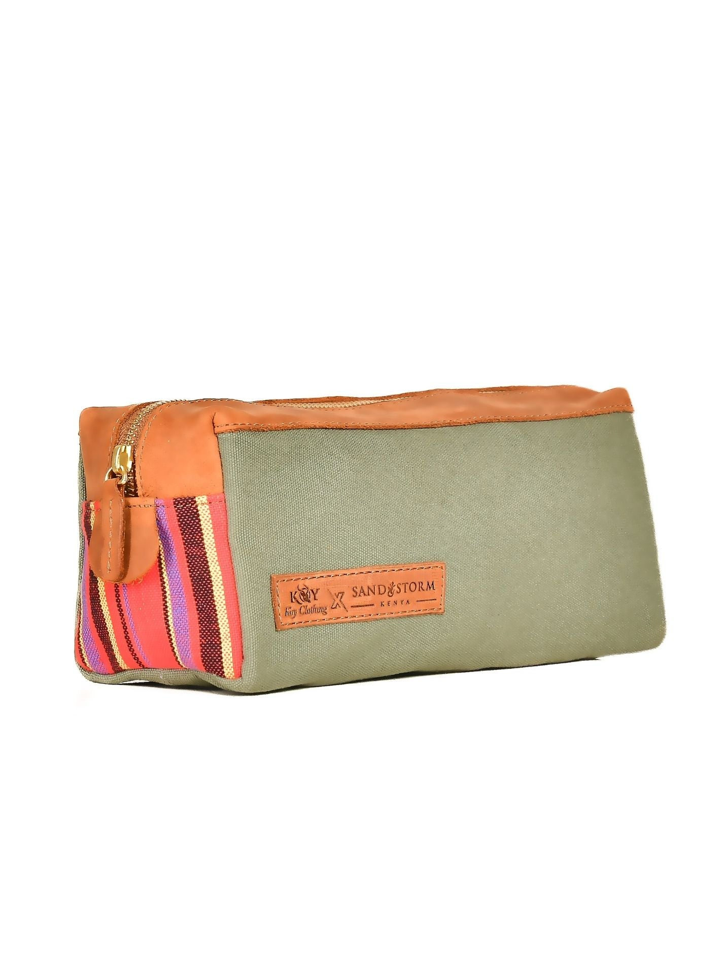 Canvas Safari Washbag - Khaki Green | One Size | Koy Clothing
