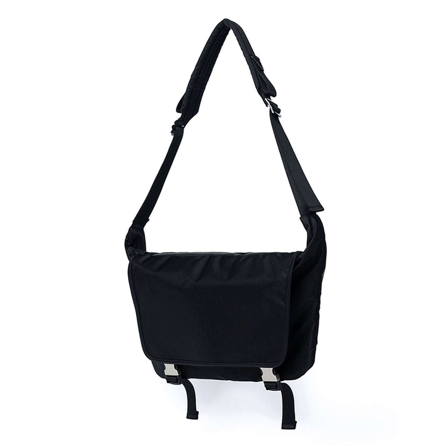 Women’s Two-Buckle Biker Messenger Bag - Black One Size Hah Archive