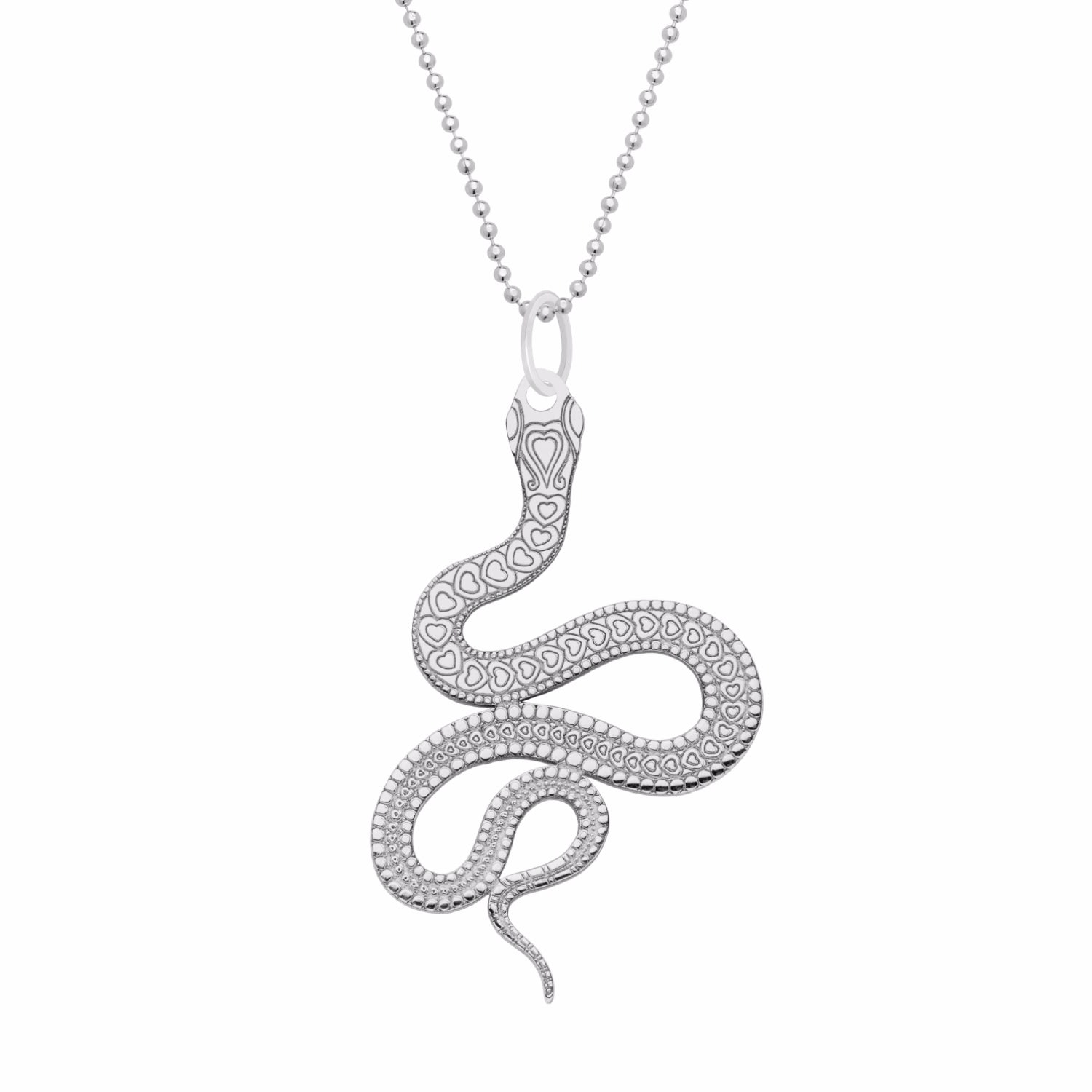 Cartergore Women's Medium Silver Snake Pendant Necklace In Metallic