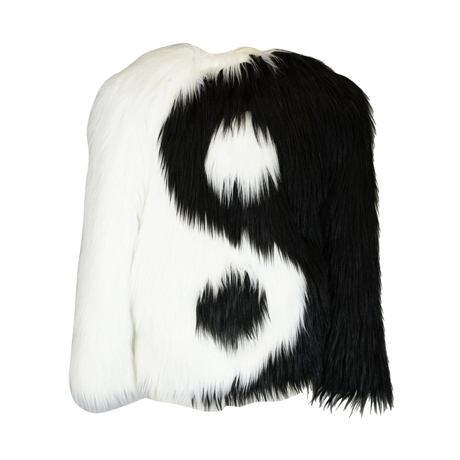 Jennafer Grace Women's Black / White Harmony Faux Fur Yin-yang Jacket In Noir Et Blanc In Black
