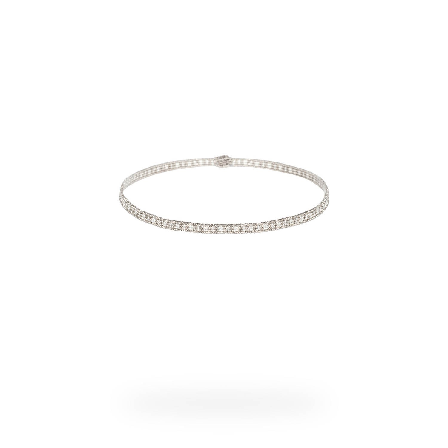 Women’s Mini Linear Choker - Platinum, Silver Kuu