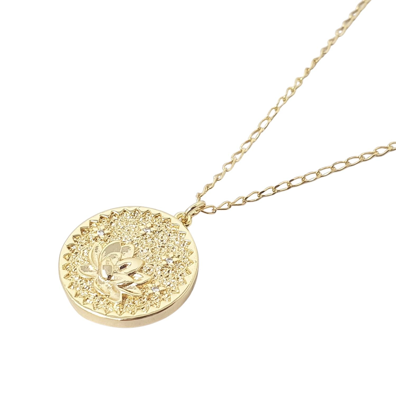 Harfi Women's Dainty Lotus Flower Gold Plated Charm Necklace In Gold