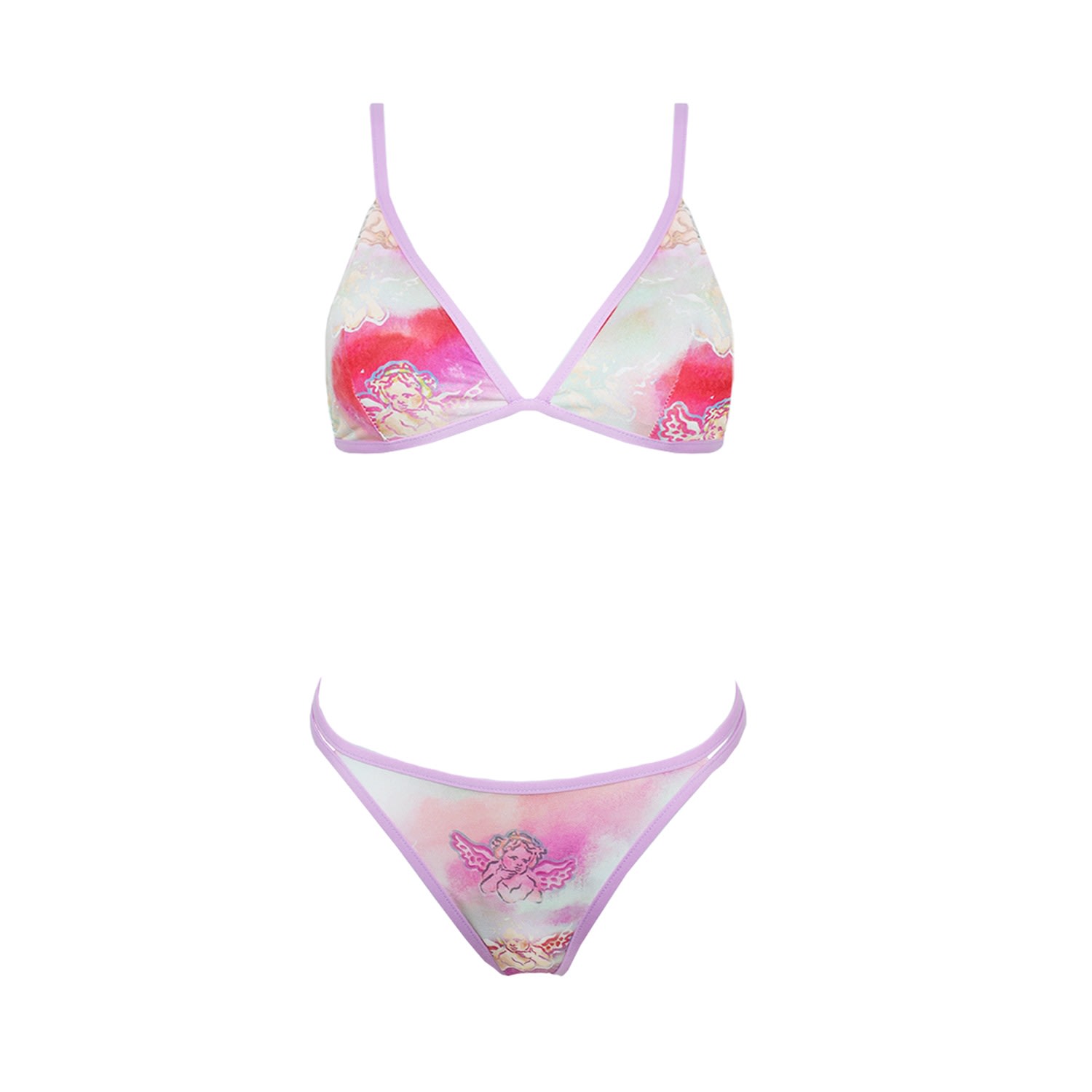 Aulala Paris Women's Pink / Purple Aulala X Fuchsia - Paradise Bikini Set - Pink & Purple In Pink/purple