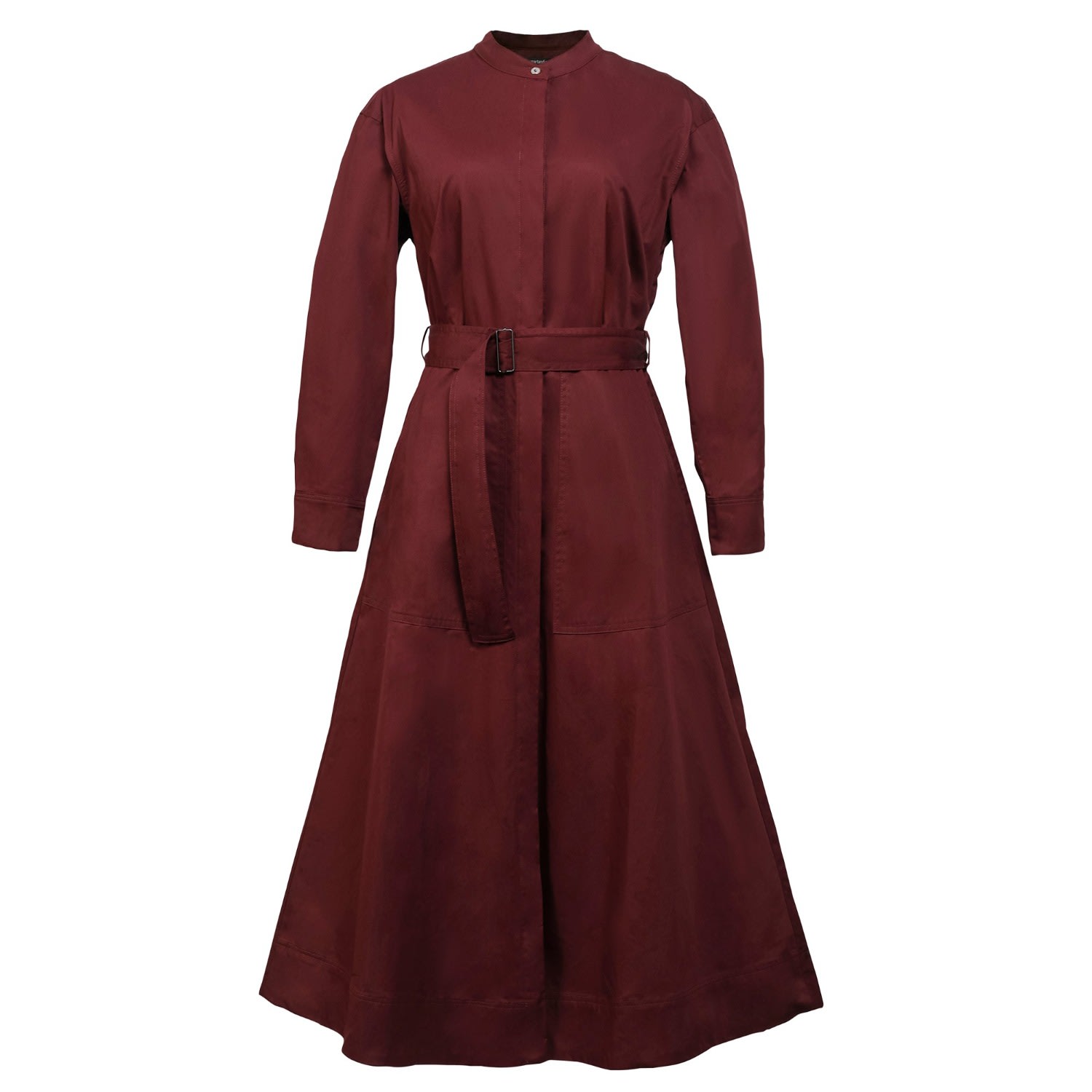 Smart And Joy Women's Pink / Purple High Collar Cotton Shirt-dress - Burgundy In Pink/purple