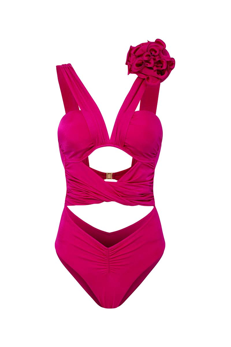 Women's Pink Bella Swimsuit Fuchsia | Medium | Luna B