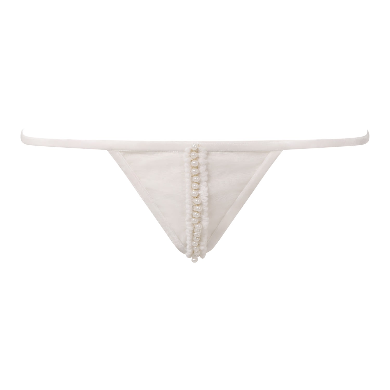 BELLE-ET-BONBON WOMEN'S WHITE PEARL IVORY THONG