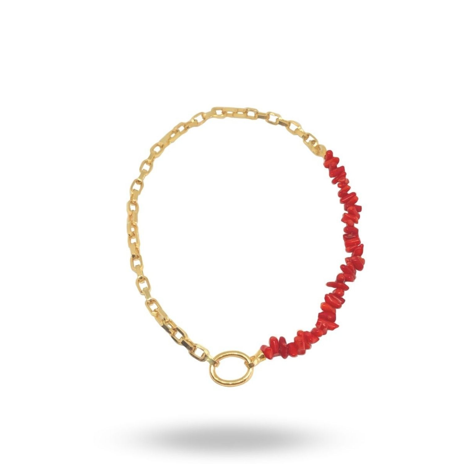 Women’s Gold Red Coral Necklace Linya Jewellery