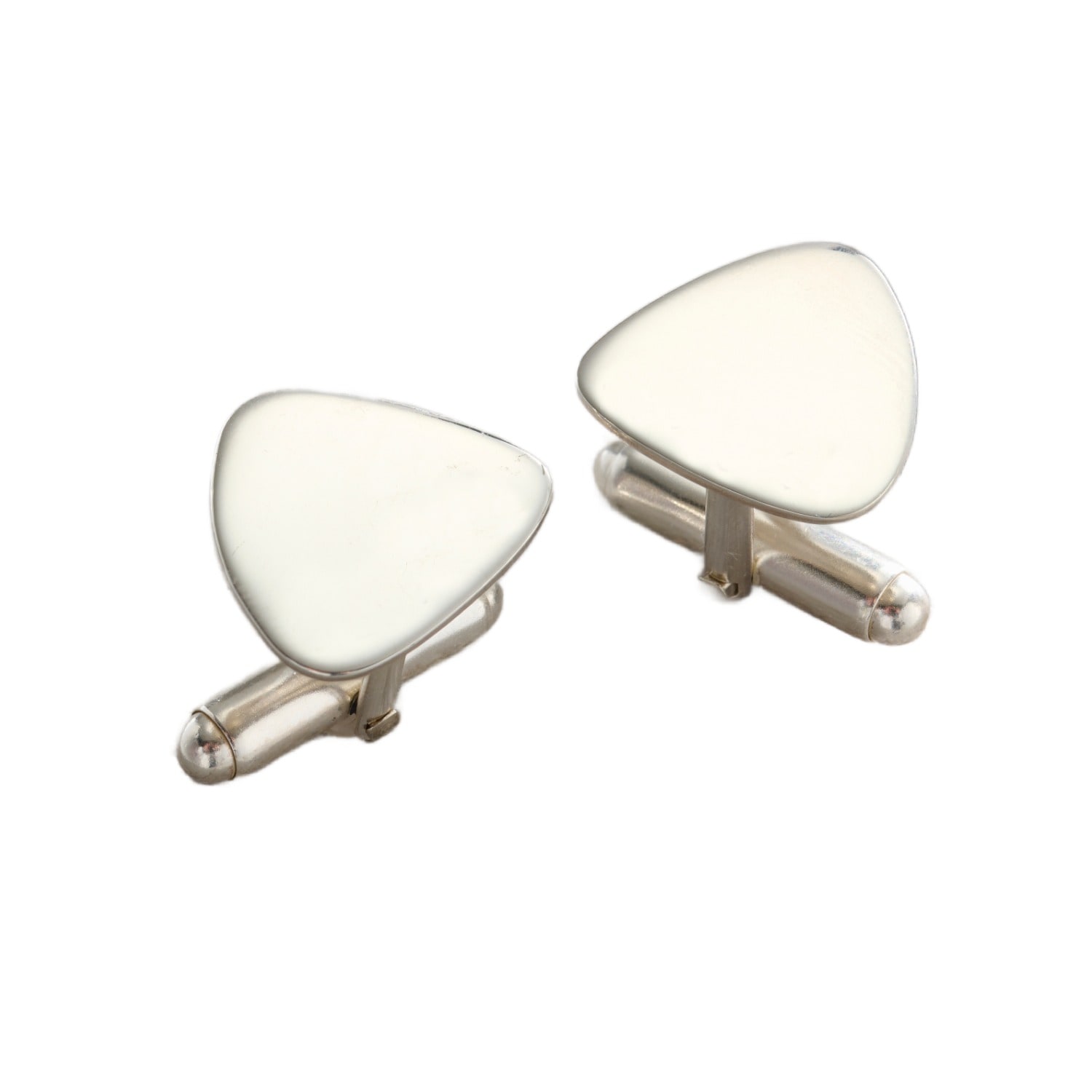 Men's Sterling Silver Plectrum Cufflinks | Posh Totty Designs