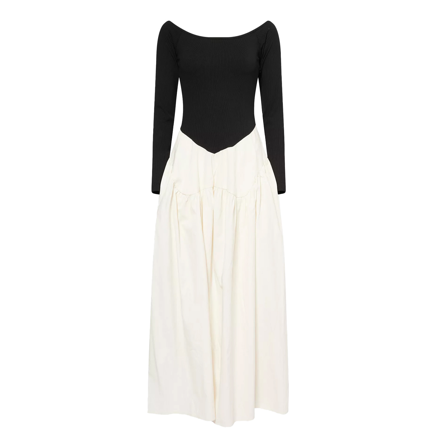 Amy Lynn Women's Black / White Nancy Rich Cotton Off-shoulder Maxi Dress In Multi