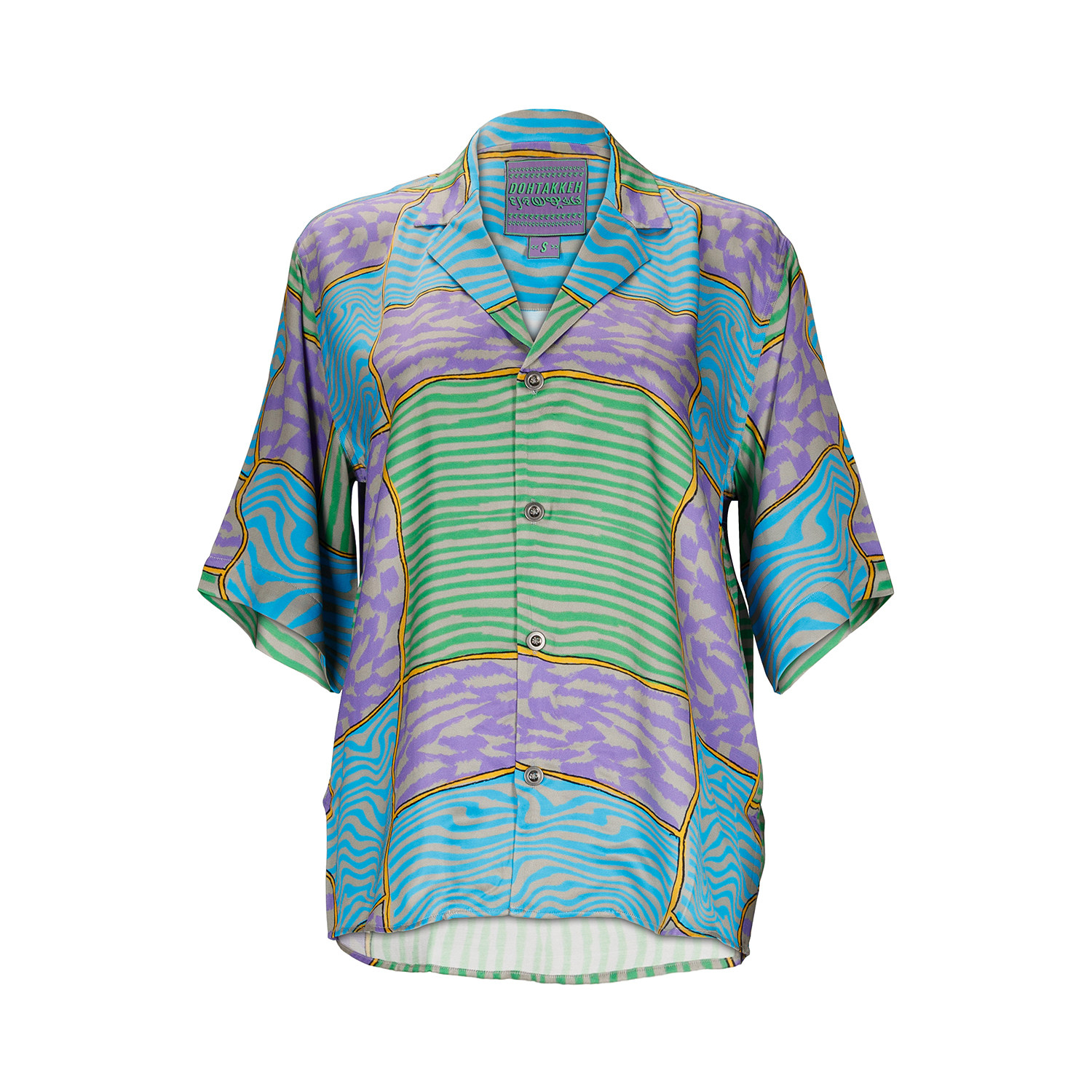 Men’s Blue / Green Ilaake Bowling Shirt Small Doh Tak Keh