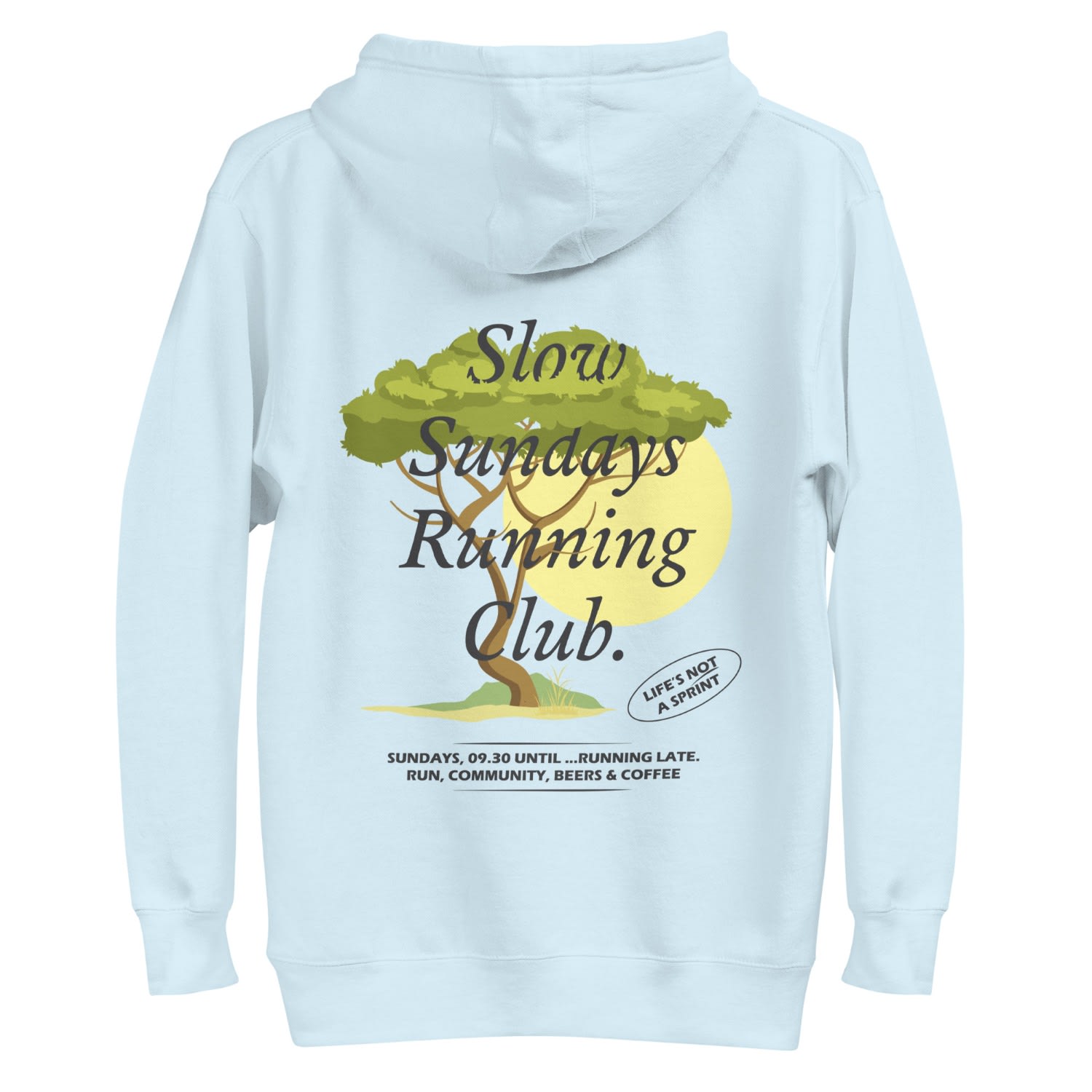 Anchor & Crew Sky Blue Savannah Slow Sundays Running Club Cotton Blend Hoodie - Men In Blue