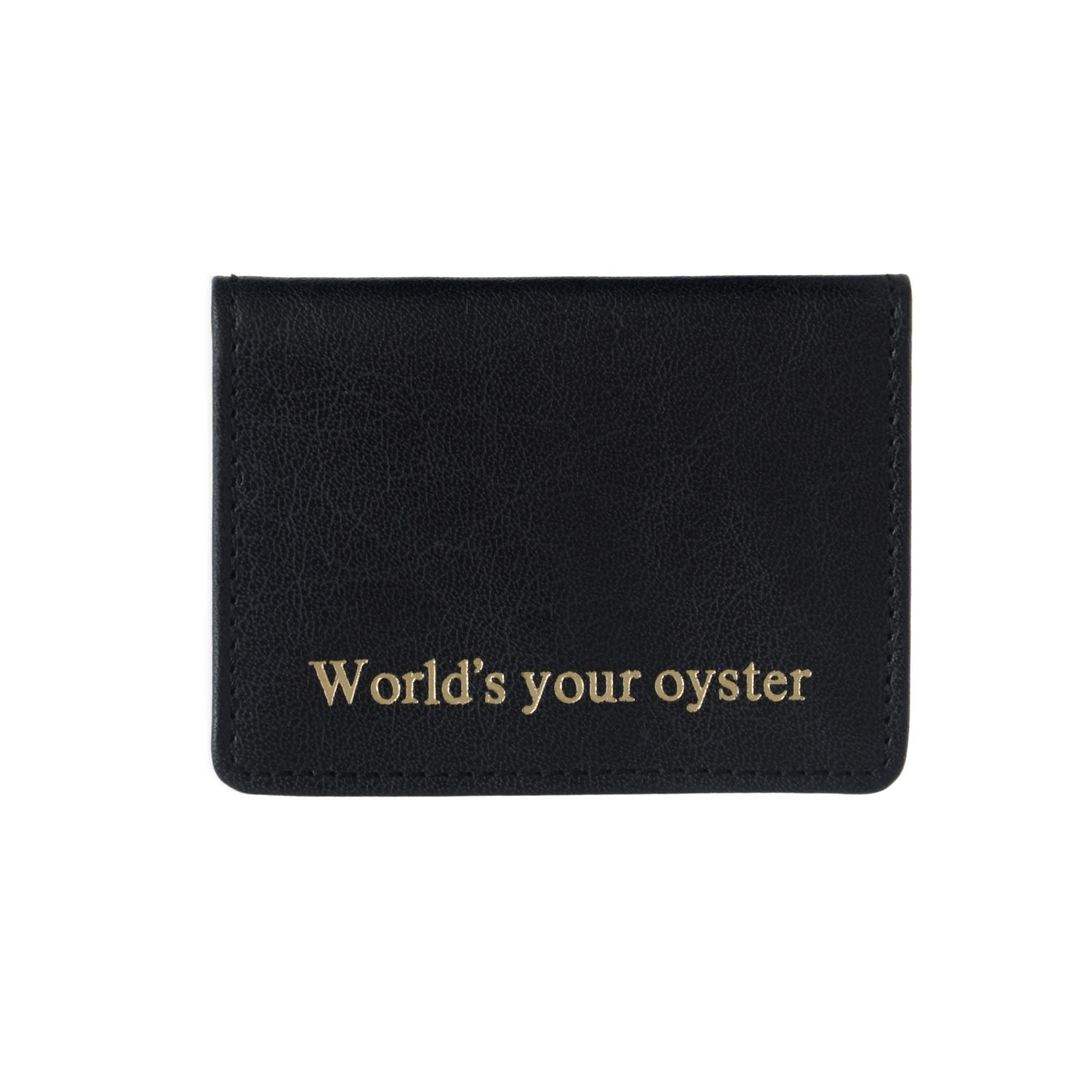 Men’s Worlds Your Oyster Black Leather Travel Card Holder Vida Vida