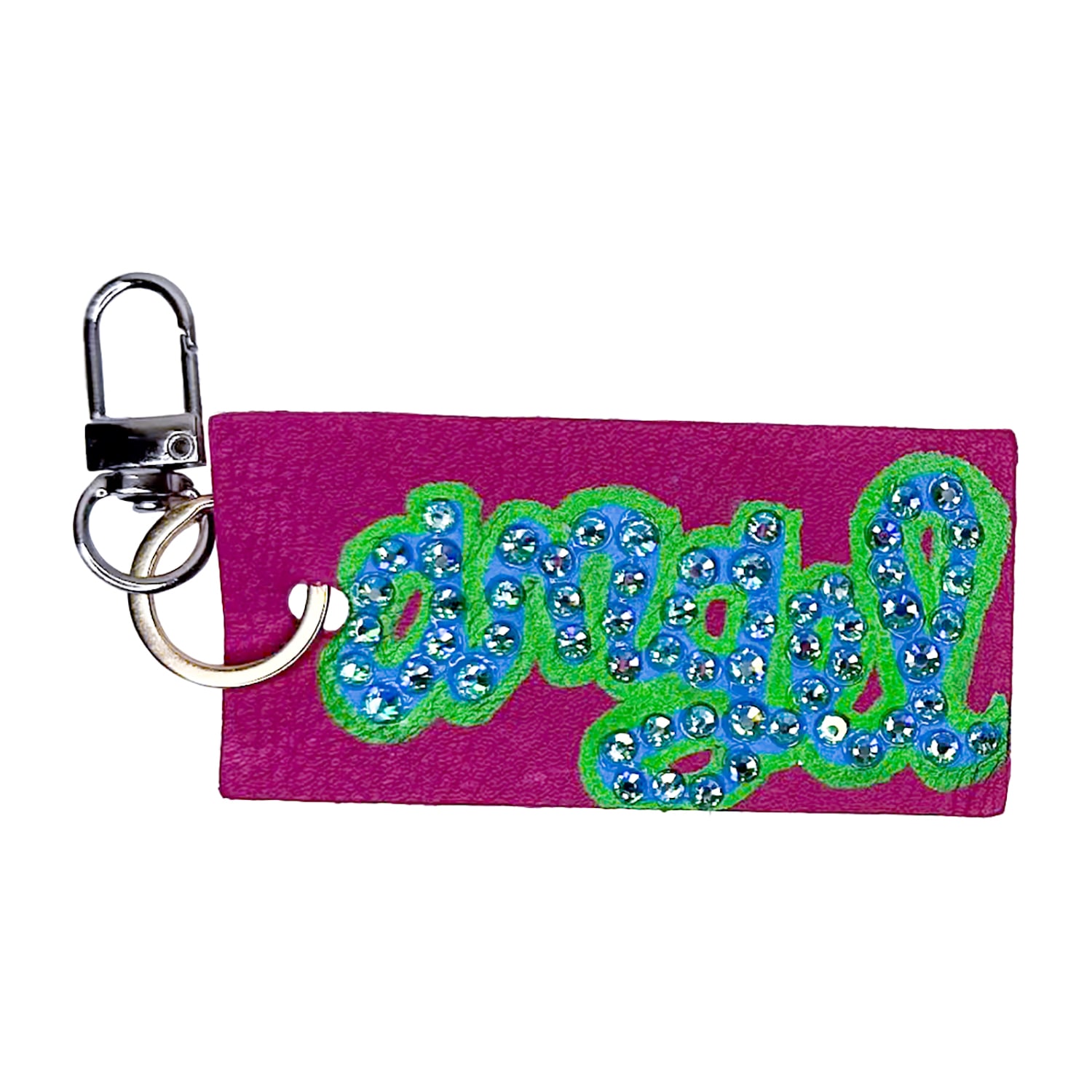 Acid Cat Women's Pink / Purple Angel Sparkle Bag Charm Keychain In Multi