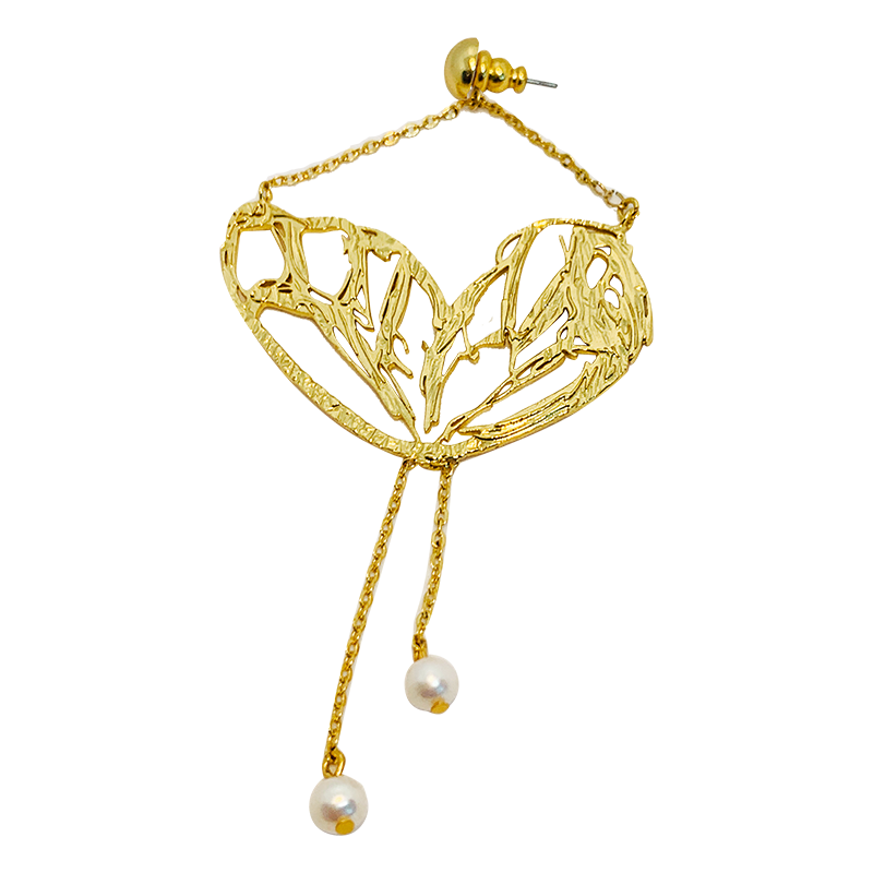Aurozia Women's Gold Pearlwing Butterfly Pearl Drop Earrings In Gold