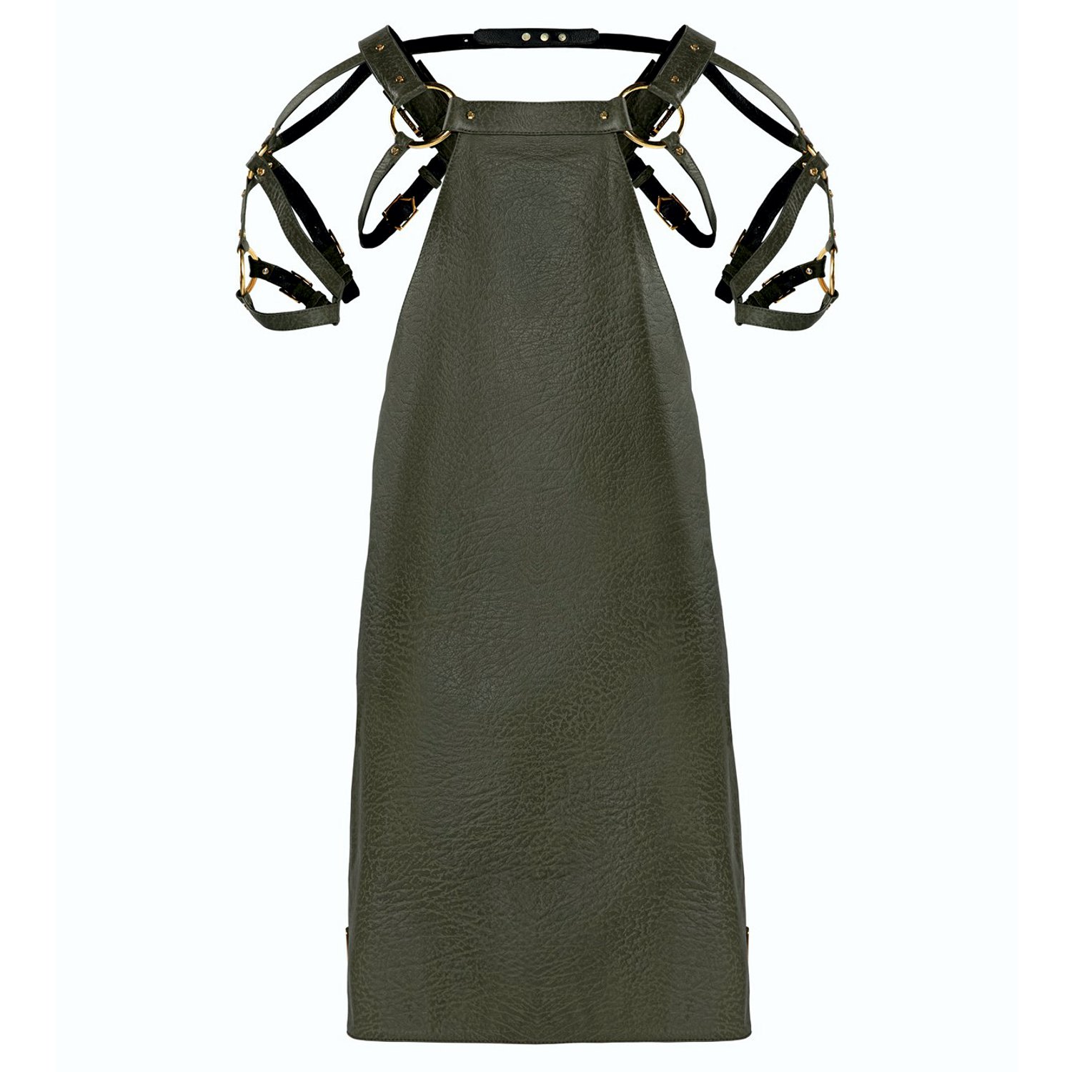 Eskandur Leather Designer Apron - Green One Size