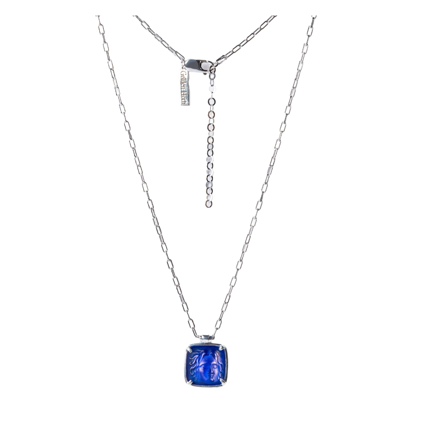 Women’s Blue / Silver Medusa Pendant Blue Silver Golden Horn Jewellery