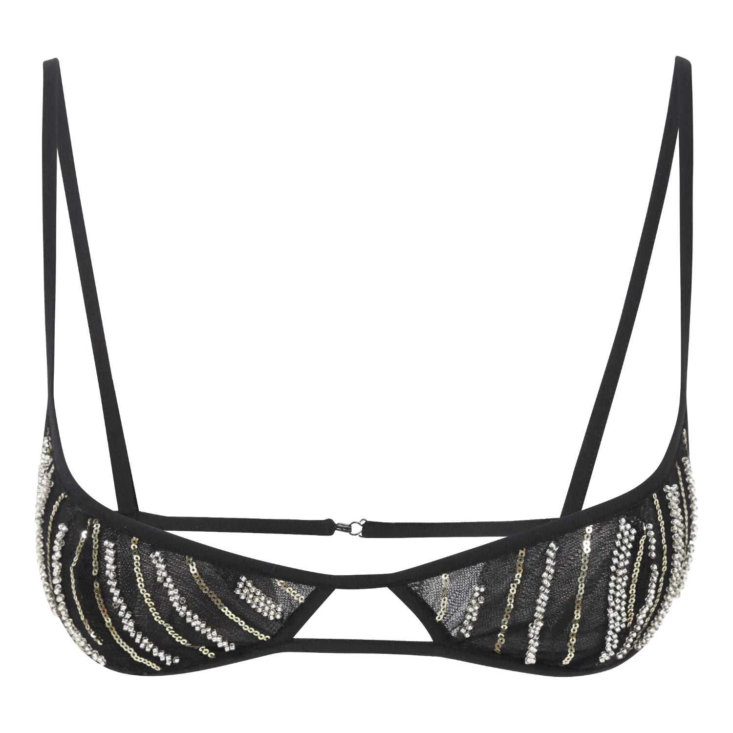 Belle-et-bonbon Women's Black Edie Beaded Glitter Bralette In Black