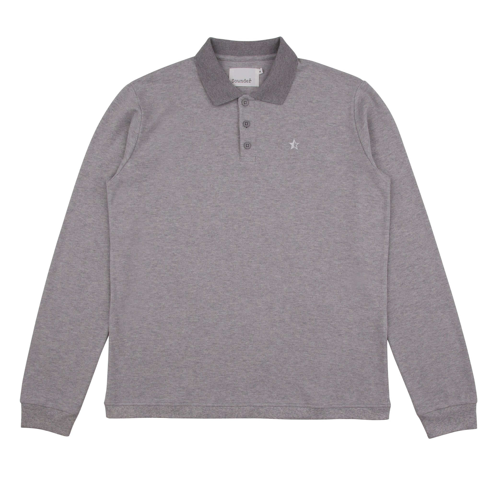 Men’s Long Sleeve Play Well Polo - Light Grey Melange Small Sounder