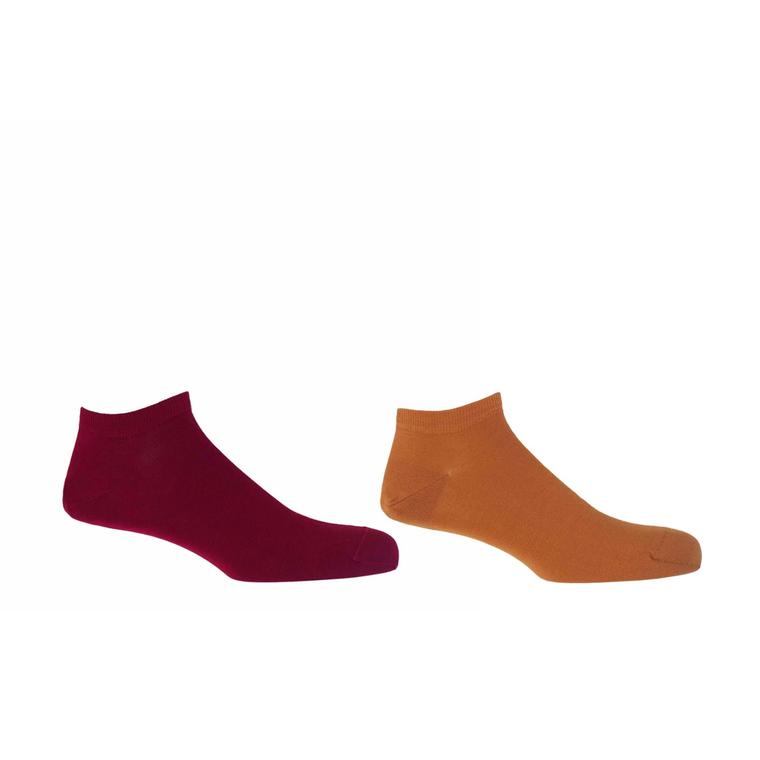 Peper Harow - Made In England Classic Men's Trainer Socks Bundle - Burgundy & Burnt Orange In Multi