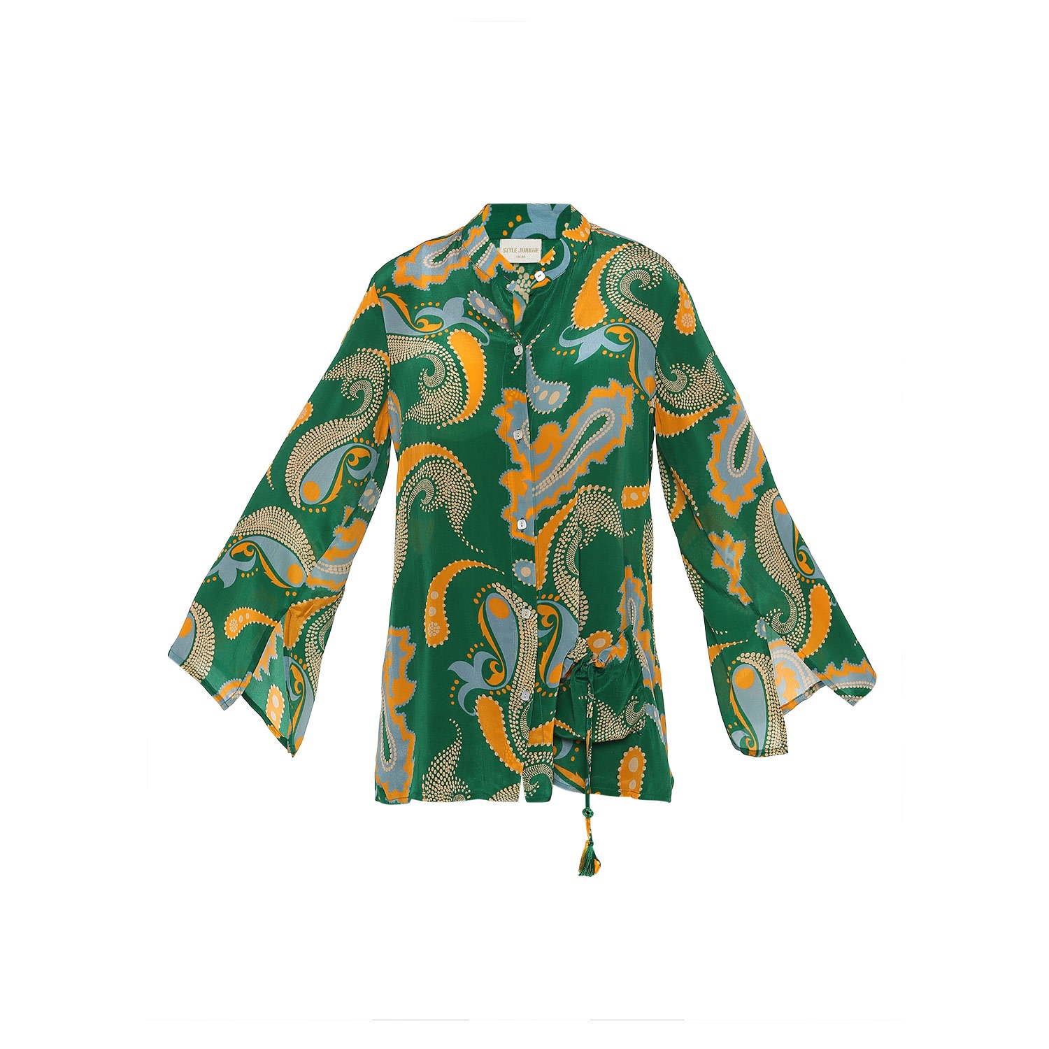 Style Junkiie Women's Green Paisley Shirt In Green