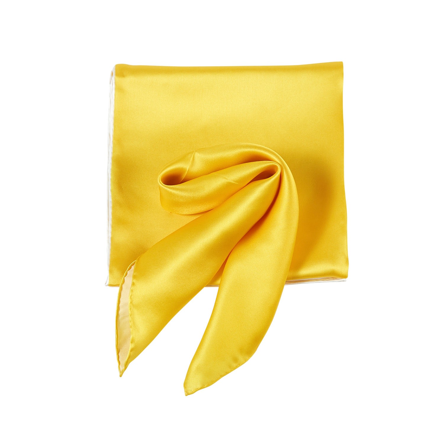 Women’s Pure Silk Scarf Daffodil Solid Colour Collection Gold Small Small Soft Strokes Silk