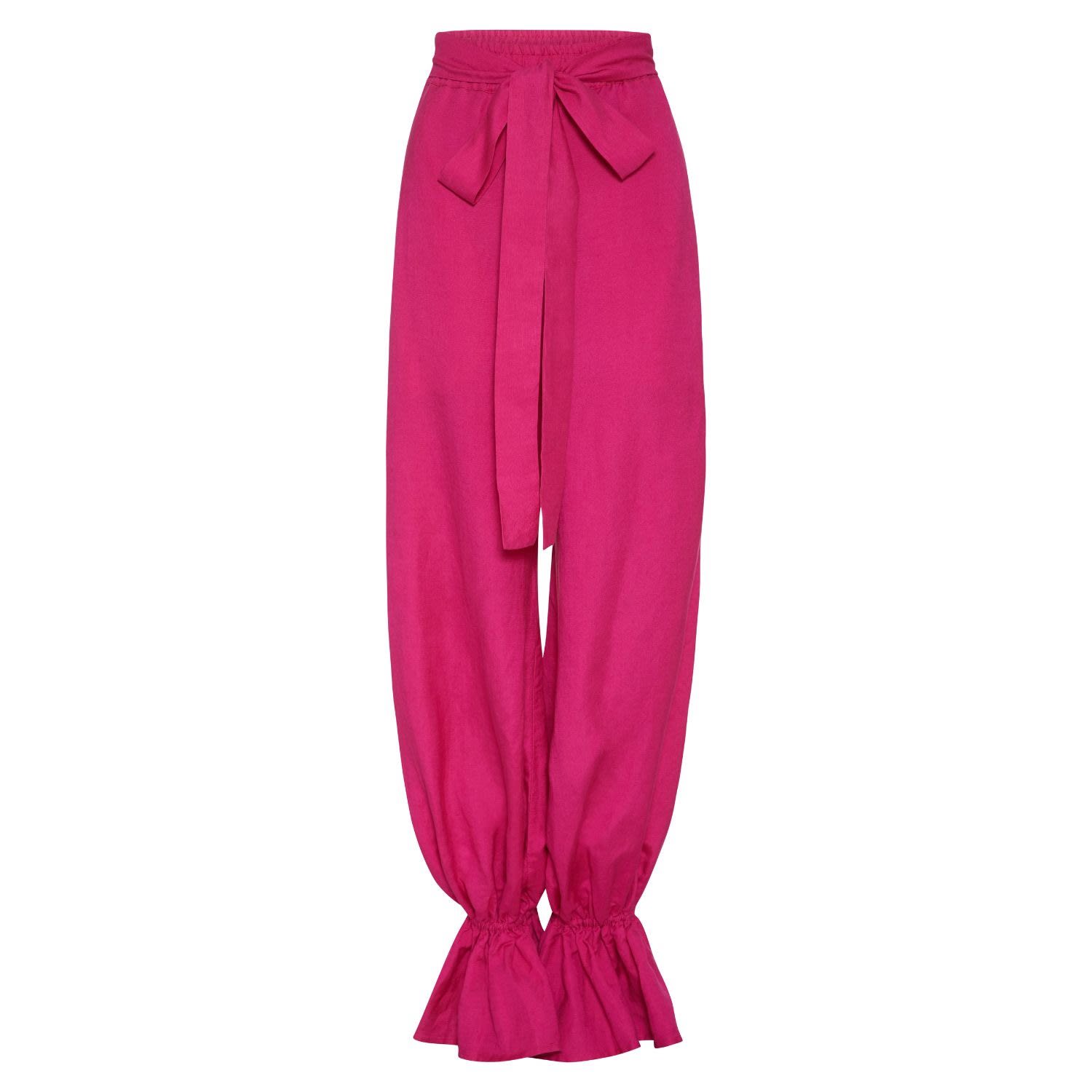 Kahindo Women's Pink / Purple High-waisted Tie-ankle Abusimbel Pants