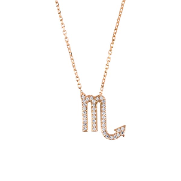 Latelita London Zodiac Star Sign Pendant Necklace Rose Gold Scorpio In Pendant