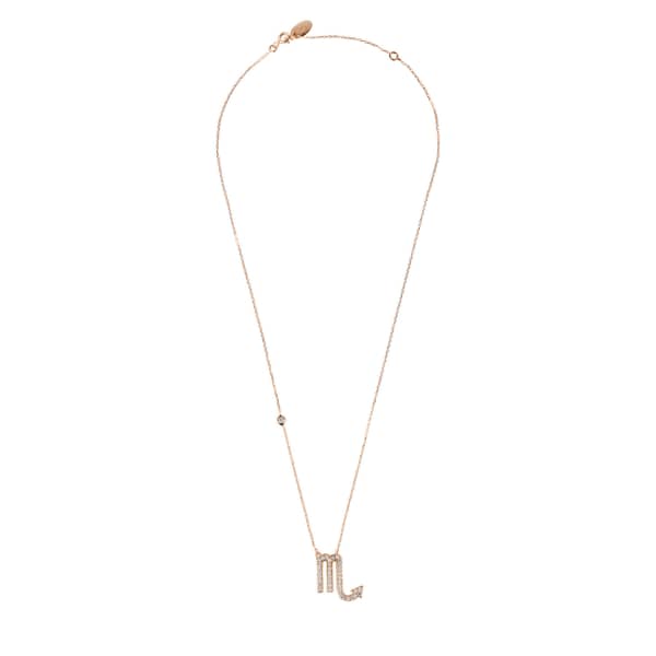 Latelita London Zodiac Star Sign Pendant Necklace Rose Gold Scorpio In Pendant