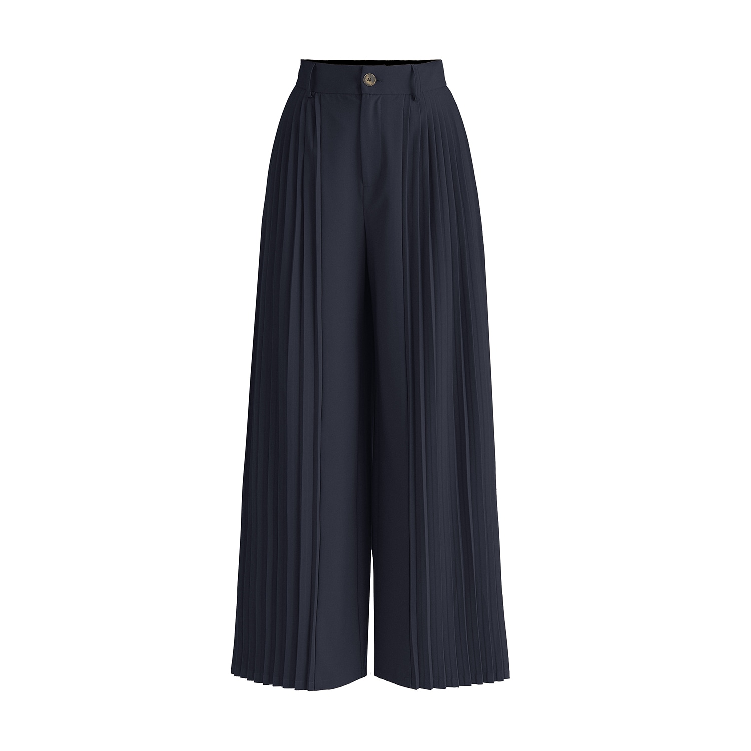 Paisie Women's Blue Pleated Wide Leg Trousers In Navy In Blue