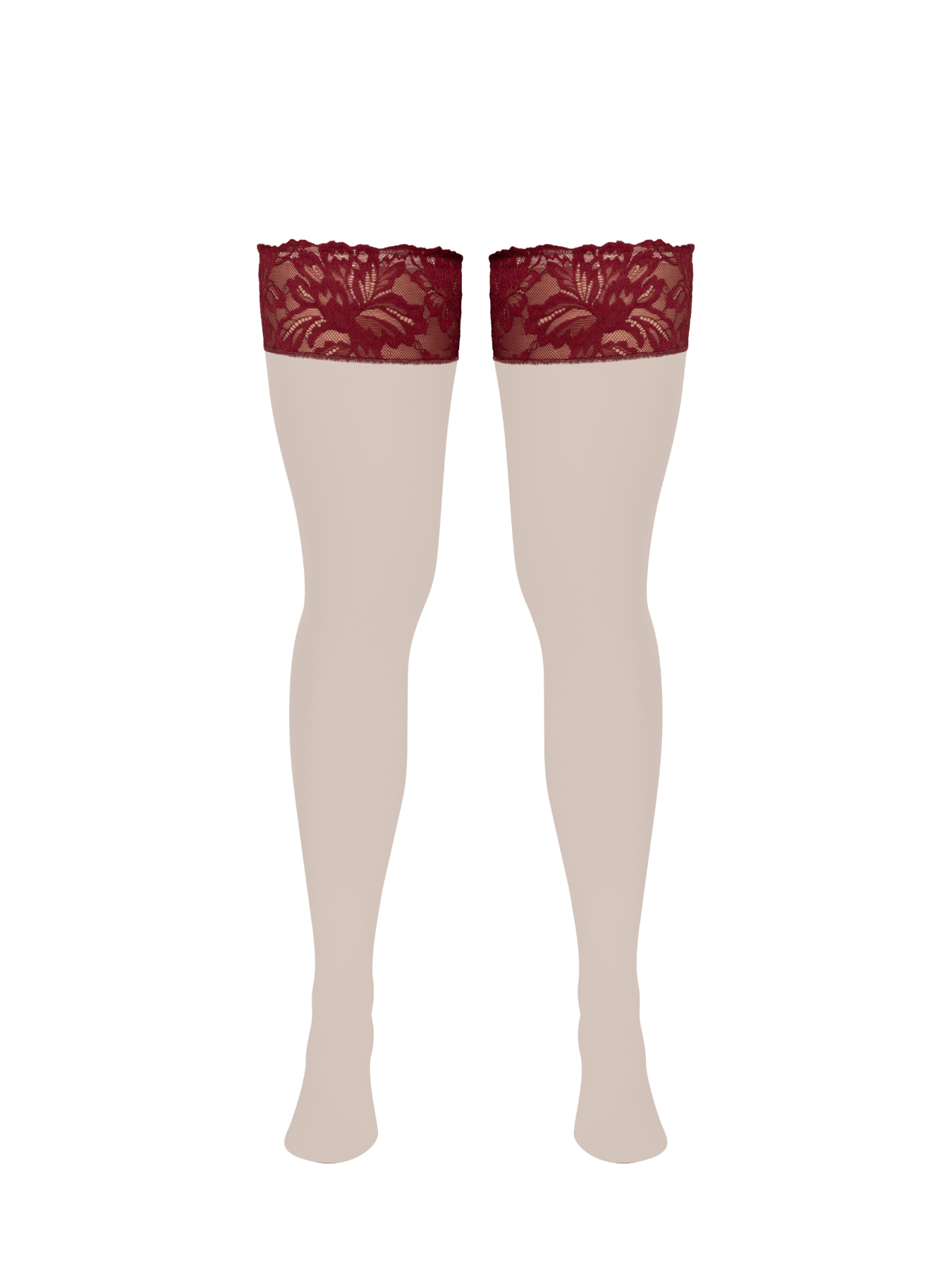 Bonbon Lingerie Women's Neutrals / Red Blossomforth Stockings In Red