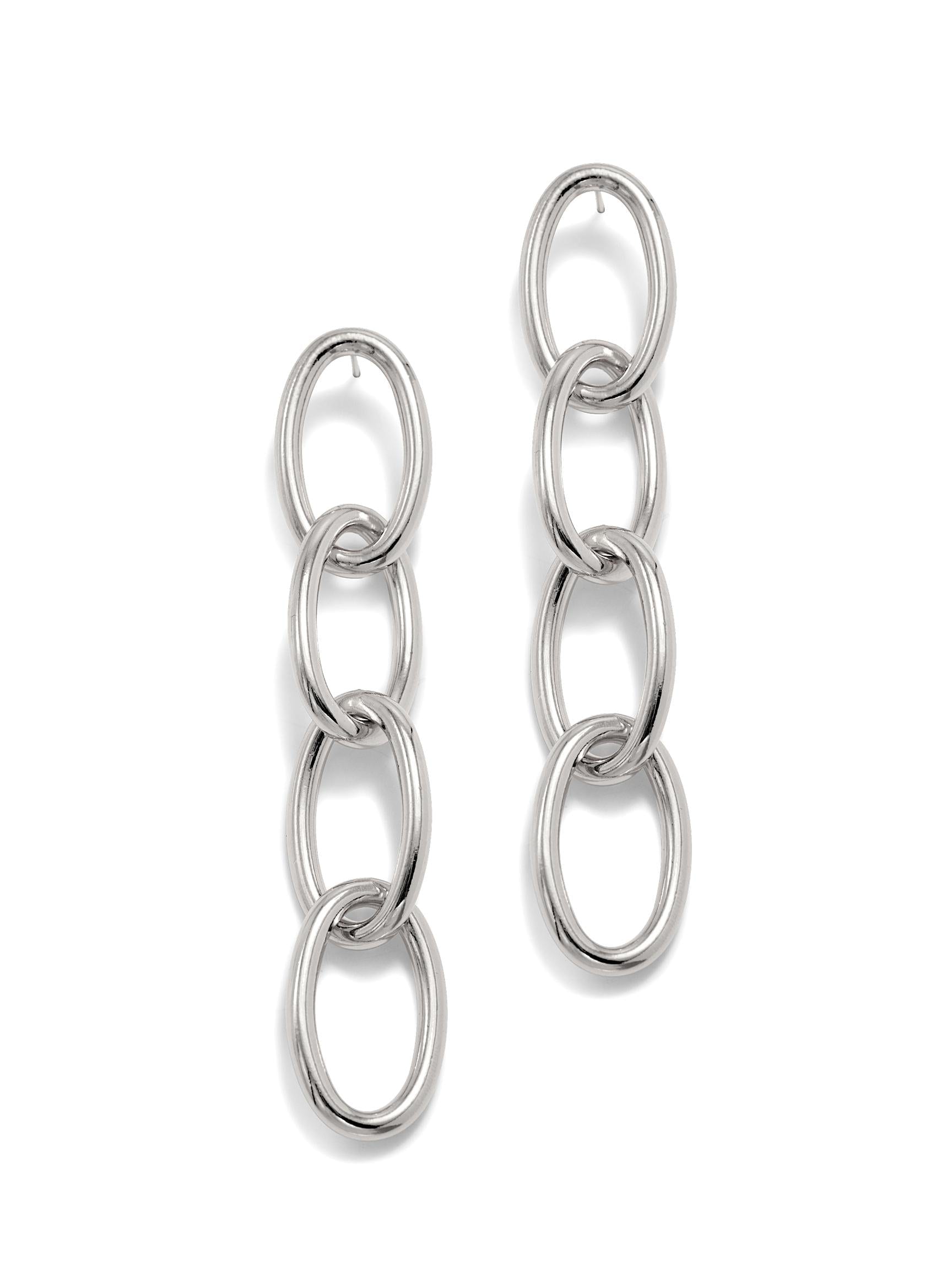 Jaredjamin Women's Silver Everly Drop Chain Post Earrings