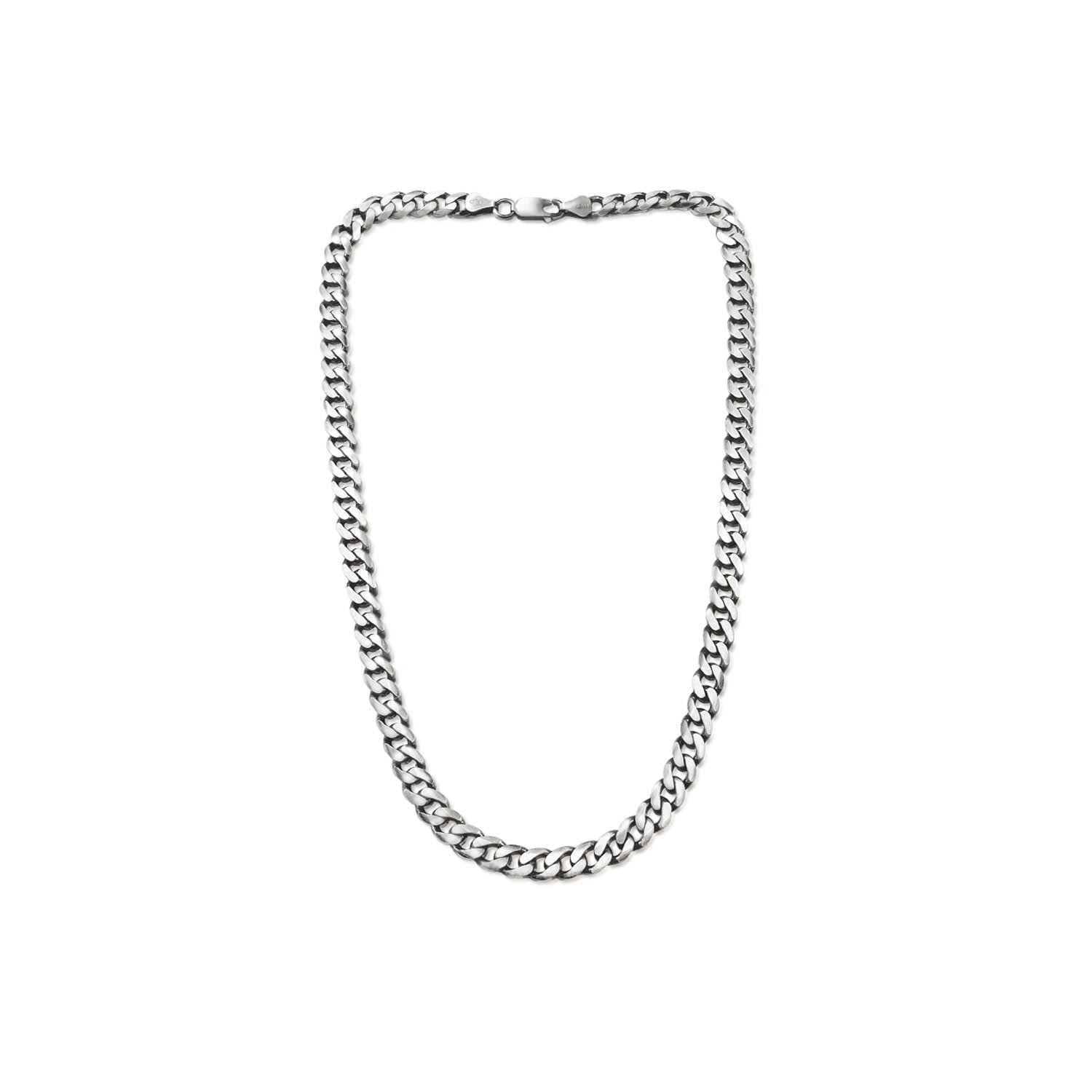 Undefined Jewelry Men's Grey Gun Metal Flat Cuban Curb Chain Necklace Short In Gray