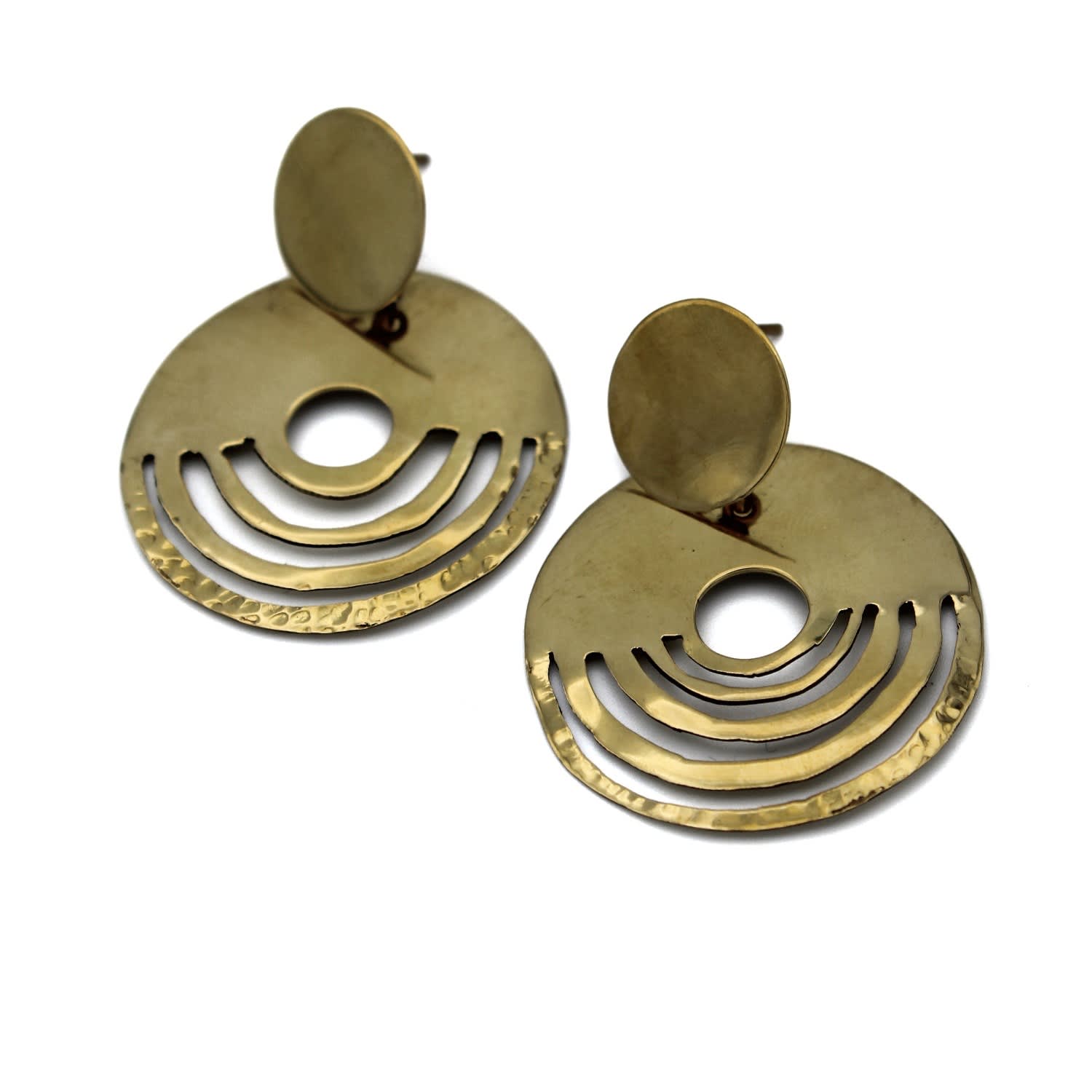 Lala Salama Women's Gold Pepo Spiral Circle Earrings