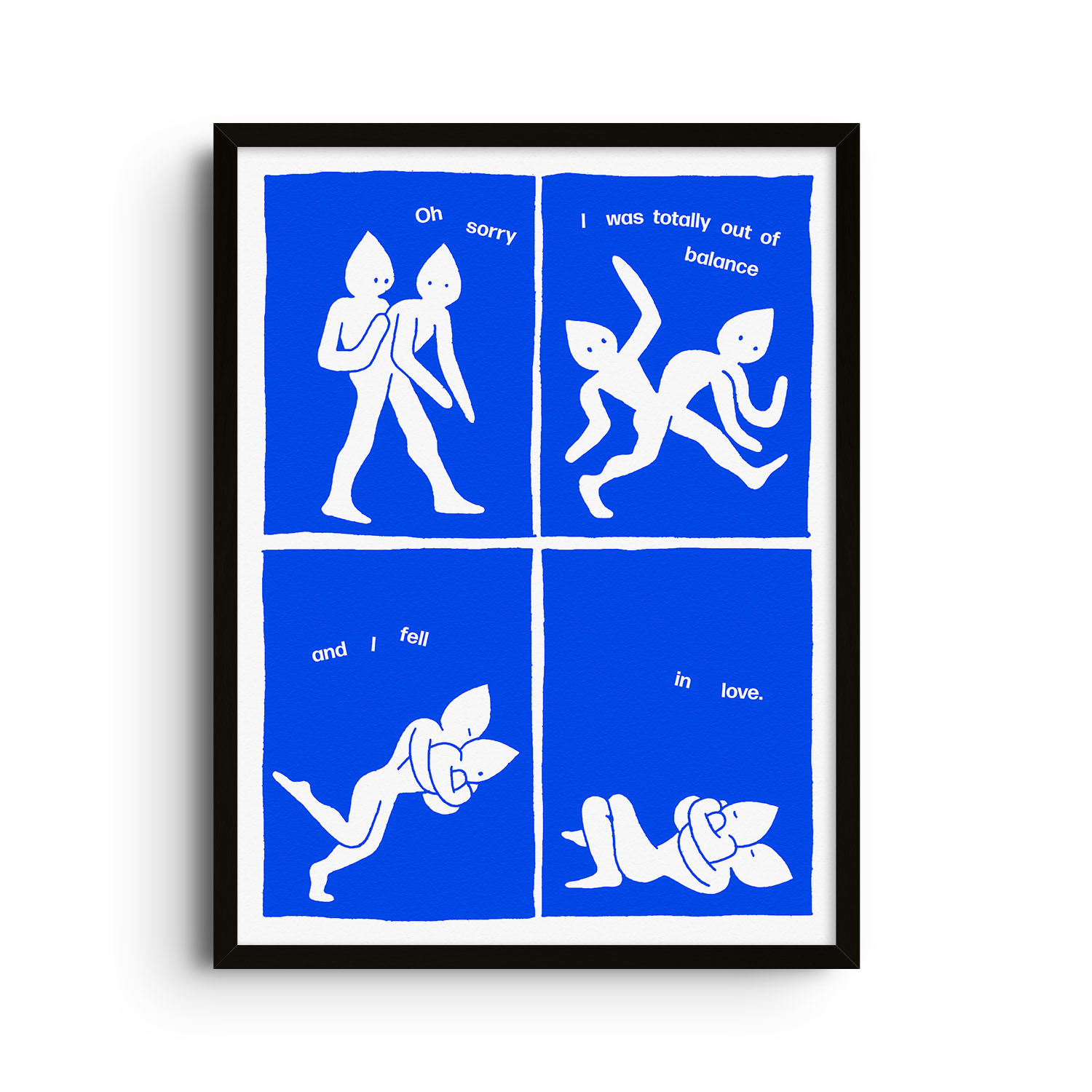East Side Studio London Blue Falling In Love - Giclee Fine Art Print - Small In Blue